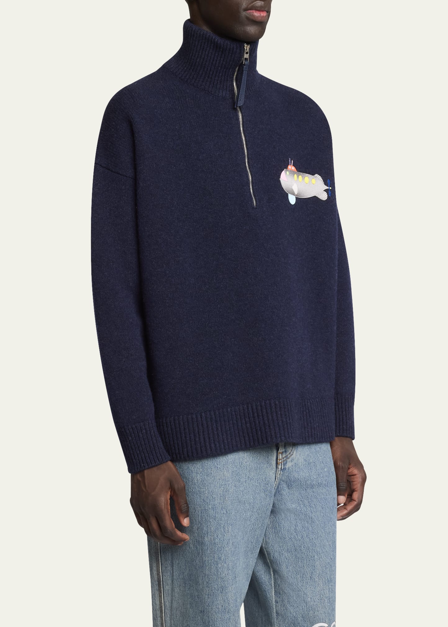Loewe x Suna Fujita Men's Submarine Half-Zip Sweater