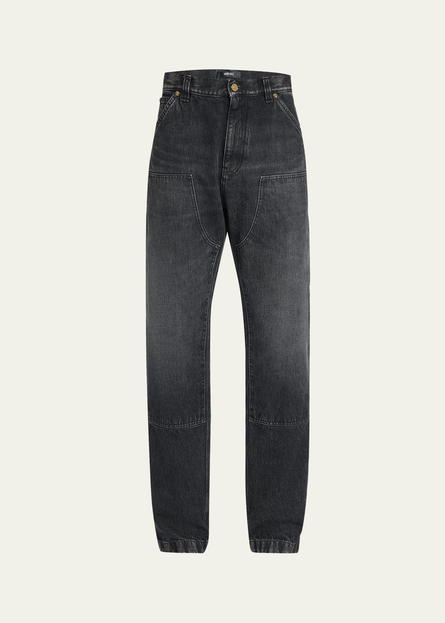 【関税＆送料込み】Versace Pant Denim Stone Wash Denim Clot Versace Men's Stonewashed Denim Carpenter Pants - Bergdorf