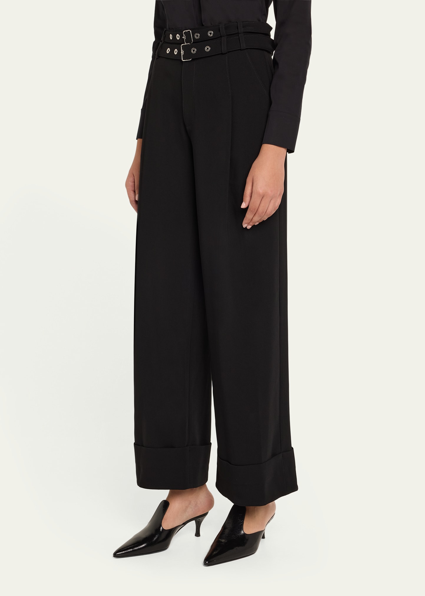 Cinq a Sept Cortina Crepe Pants with Double Belt - Bergdorf Goodman