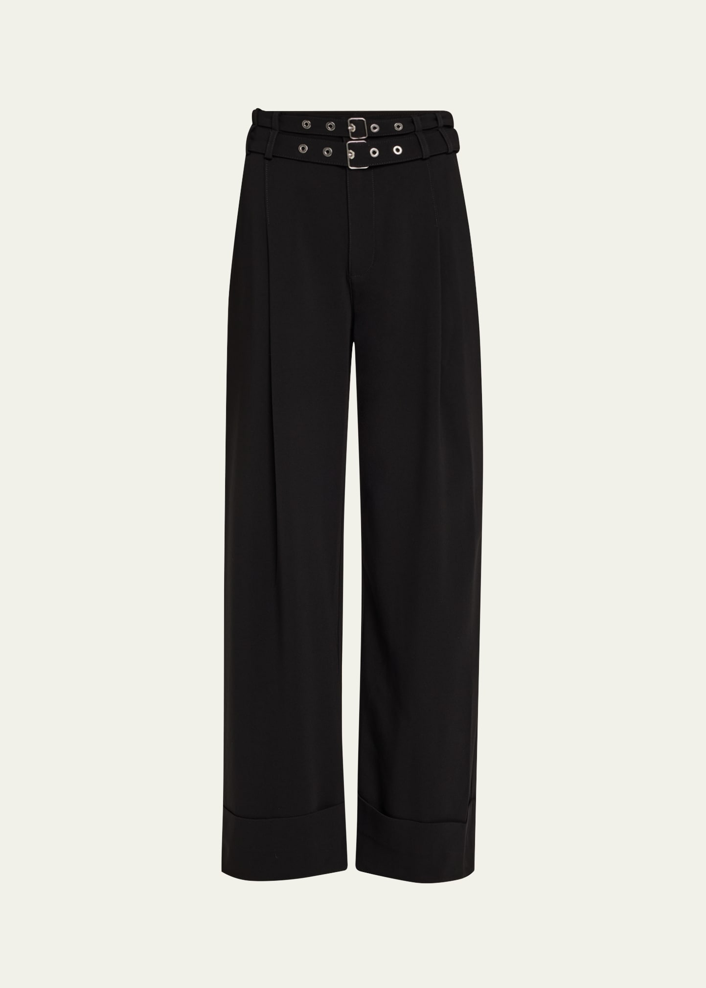 Cinq a Sept Cortina Crepe Pants with Double Belt - Bergdorf Goodman
