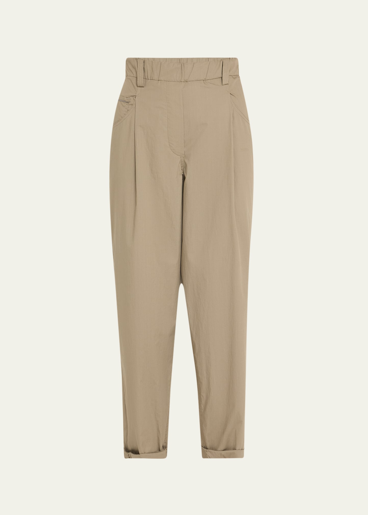 【関税&送料込】Brunello Cucinelli Baggy Pull-Up Twill Trous Brunello Cucinelli Twill Baggy Pull-On Trousers | Sendegaro US