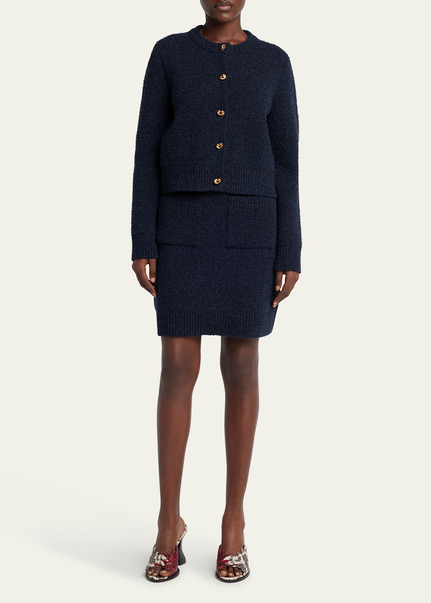 Bottega Veneta Knot-Button Boucle Knit Cardigan - Bergdorf Goodman