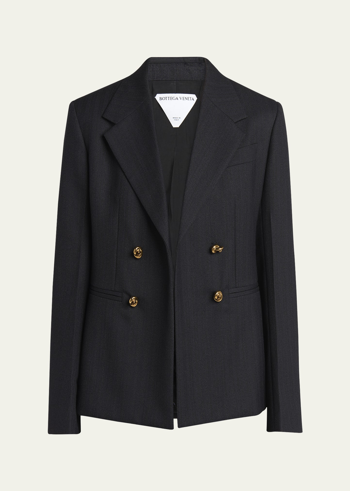 コート BOTTEGA VENETA  Boucle coat in wool and mohair Chevron wool and mohair-blend bouclé coat in brown - Bottega