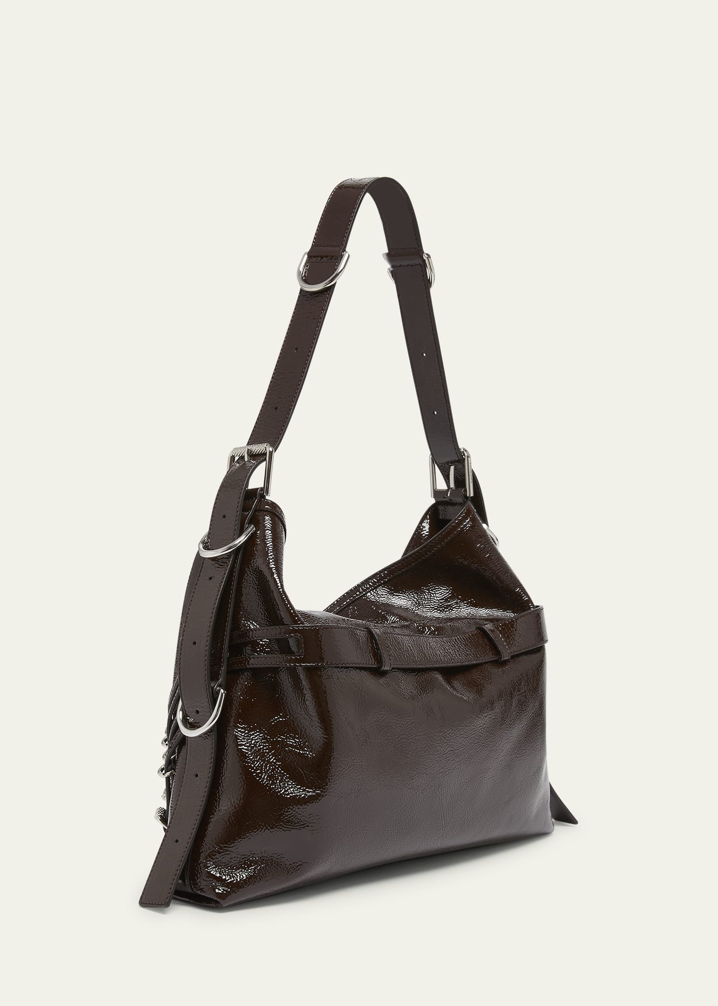 Givenchy Voyou Medium Buckle Shoulder Bag in Shiny Leather