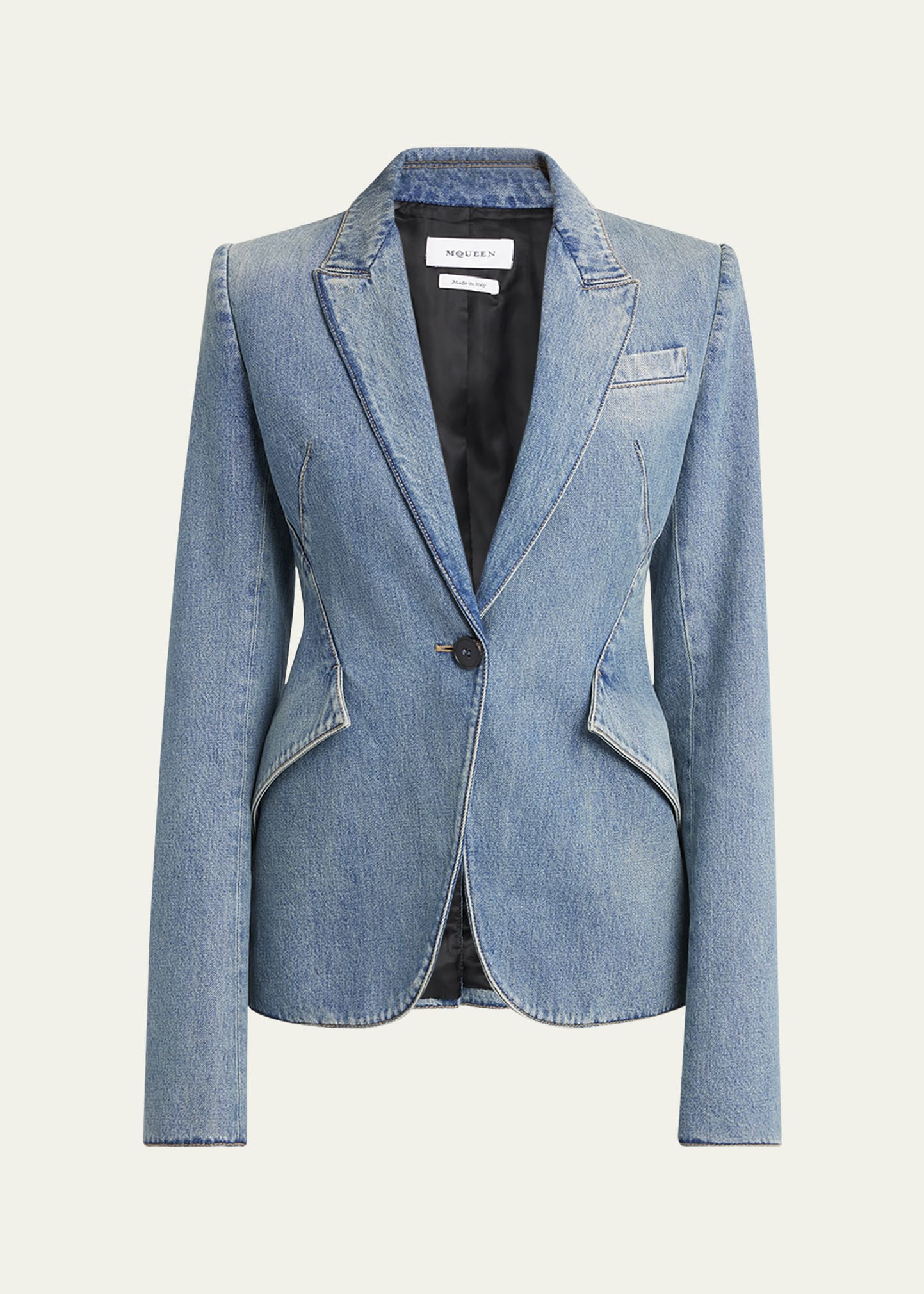 【 Mcqueen】関税送料込☆ マックイーン Denim blazer Alexander McQueen Denim Blazer | Blue | FARFETCH