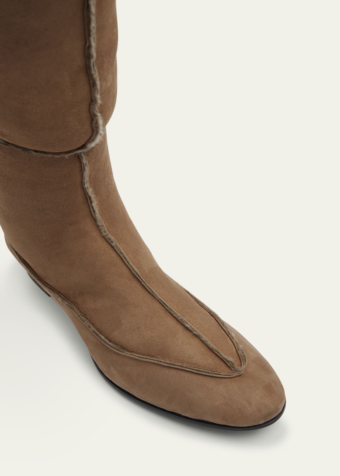 THE ROW Awar Suede Shearling Over-The-Knee Boots - Bergdorf