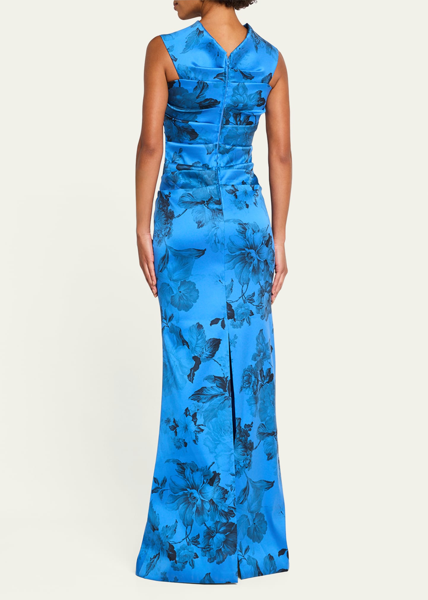 off-shoulder gazar column gown
