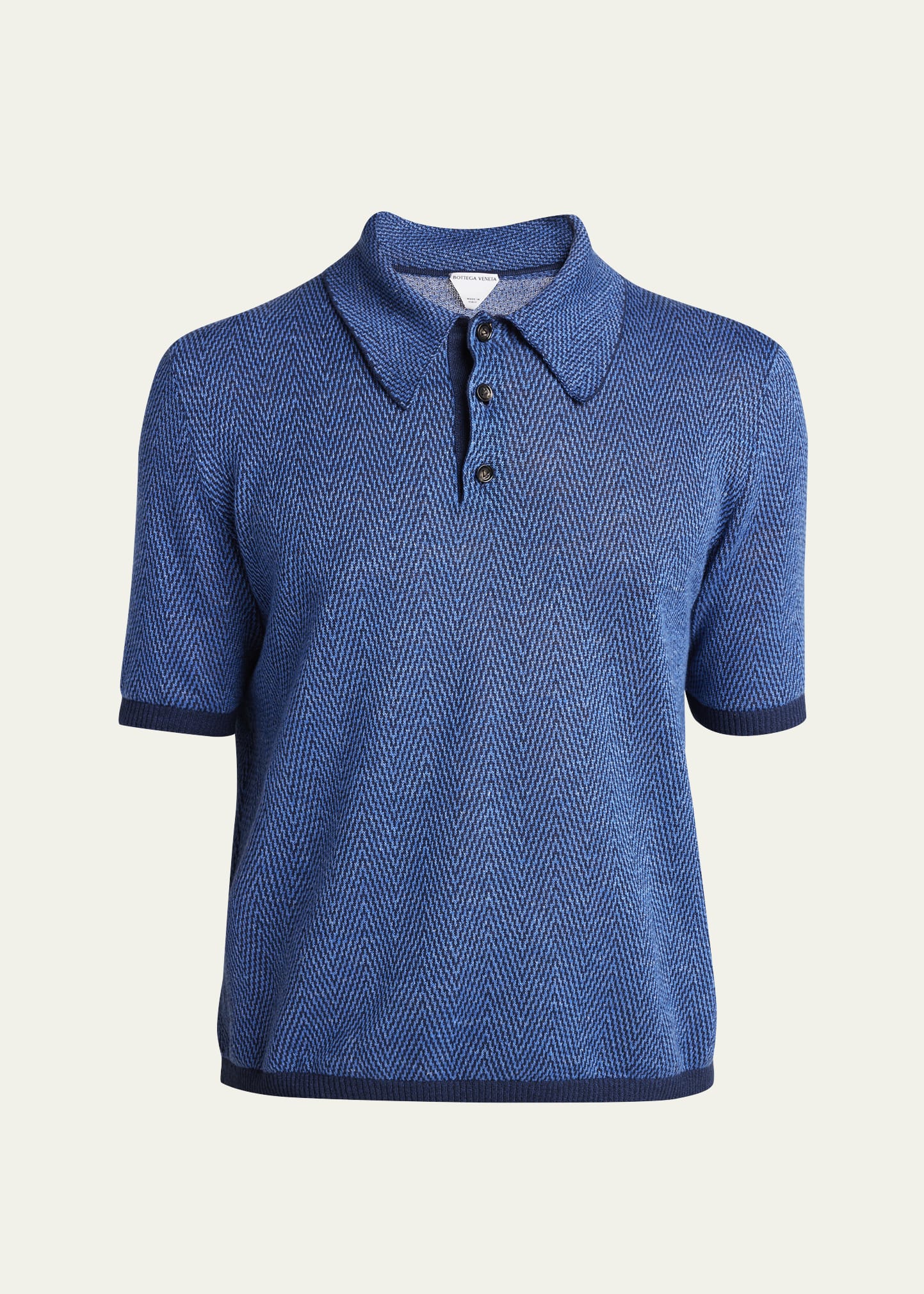 Tシャツ・カットソー BOTTEGA VENETA Midnight Blue Cashmere Polo Shirt P00935074.jpg