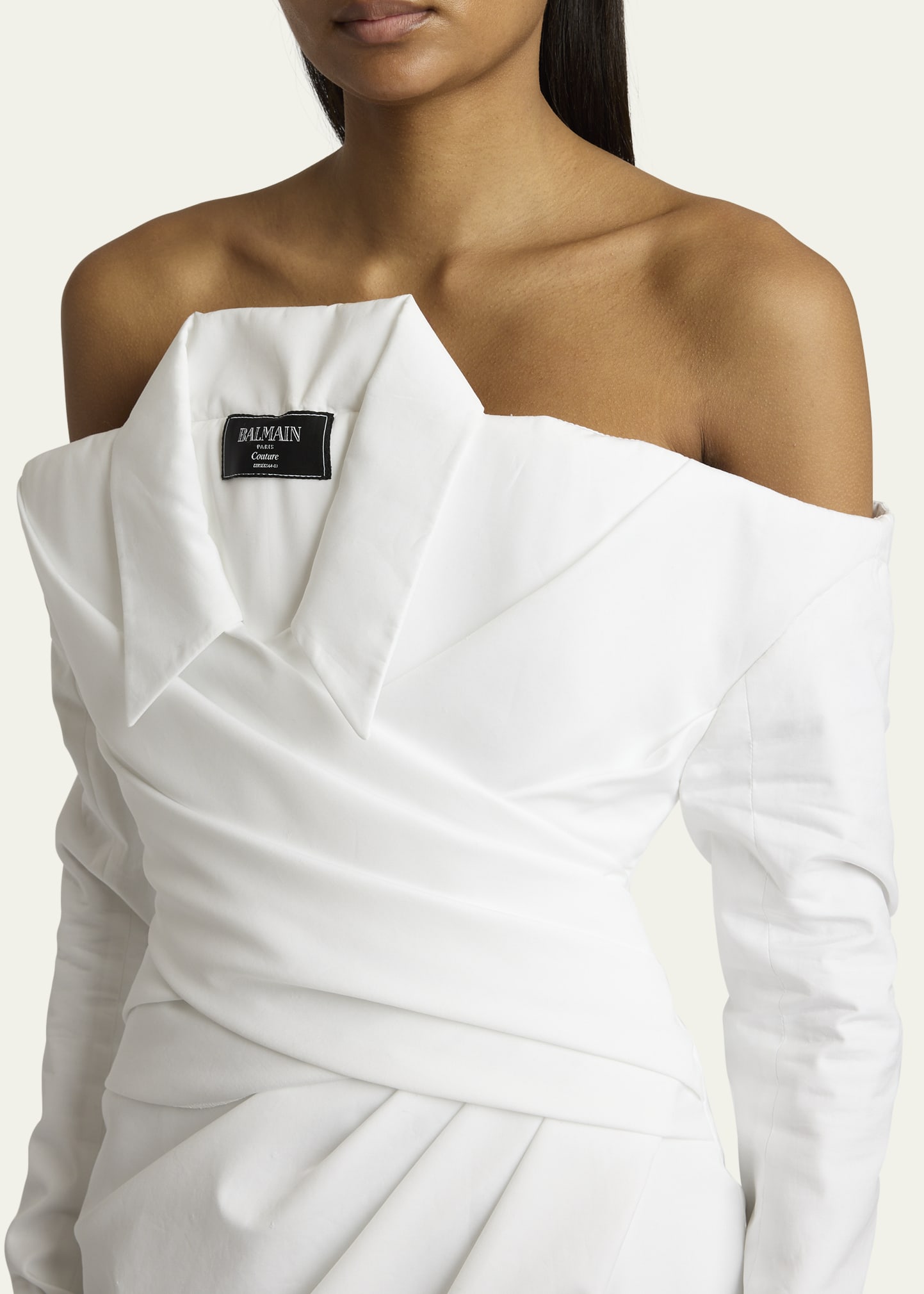 balmain shirt dress Balmain Girls Asymmetrical Shirt Dress in White