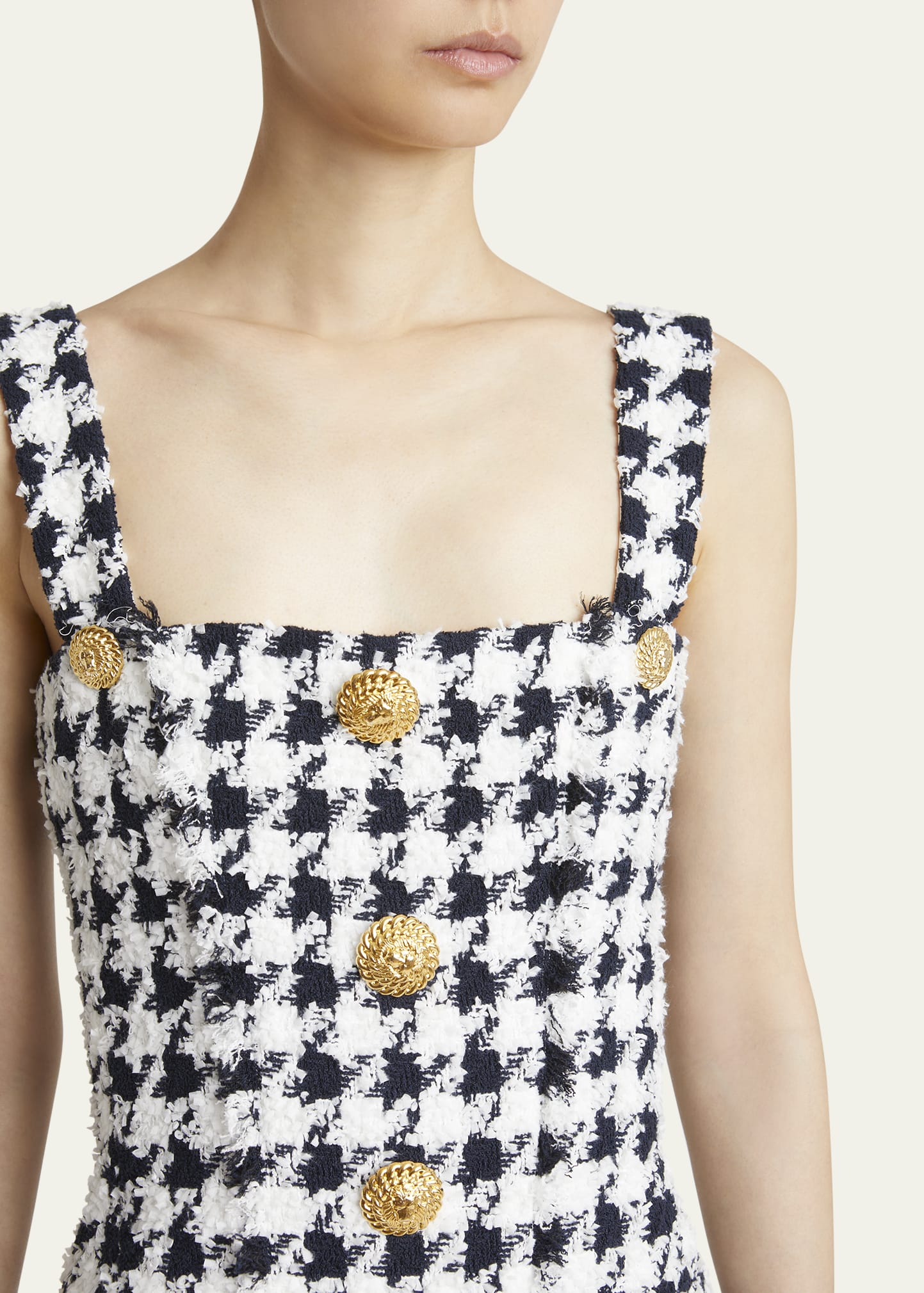 knee length dresses for ladies Balmain Monogram Jacquard Wool Blend Minidress – Runway Catalog