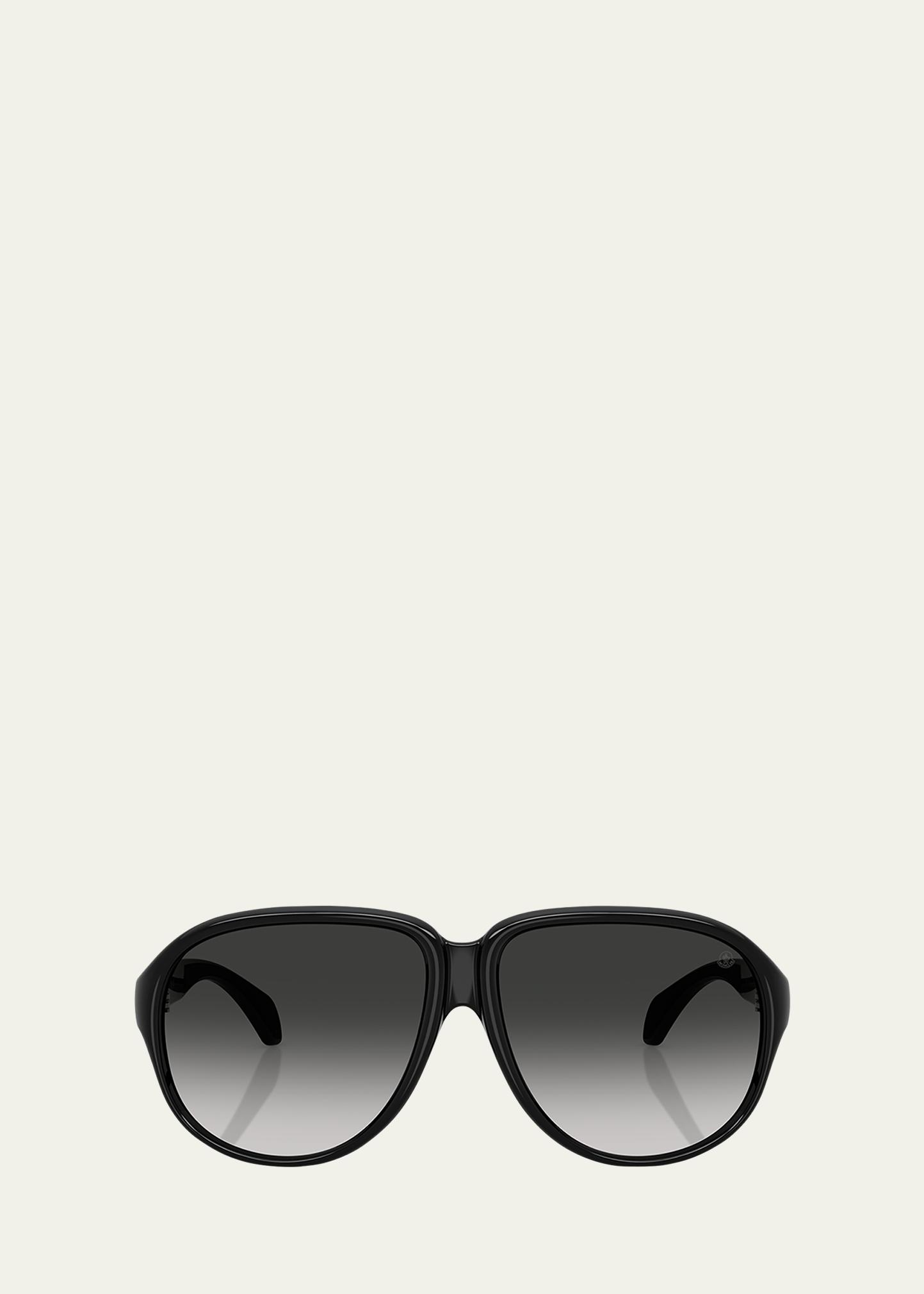 Moncler Black Aviator Sunglasses with White Case Moncler - Navigaze aviator sunglasses Moncler main image 3