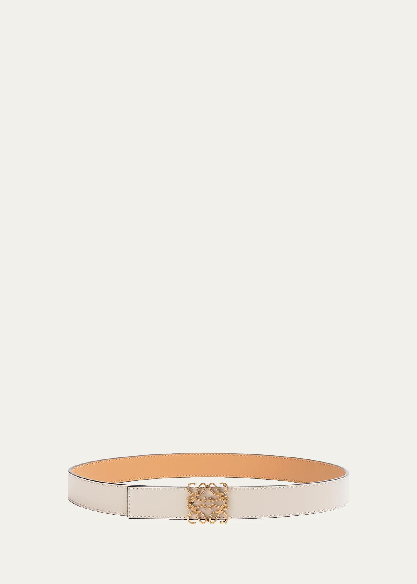 Loewe Anagram Belt Leather Alloy Reversible Anagram belt in smooth calfskin Black - LOEWE USA  main image 2