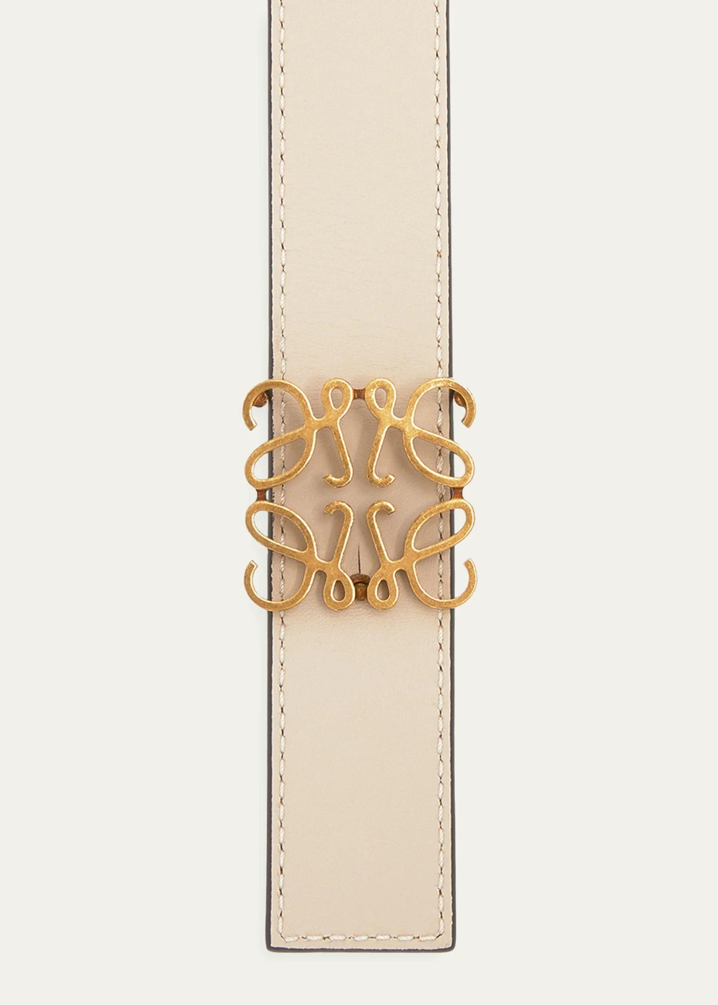 LOEWE Anagram Reversible Leather Belt - Bergdorf Goodman display picture 1