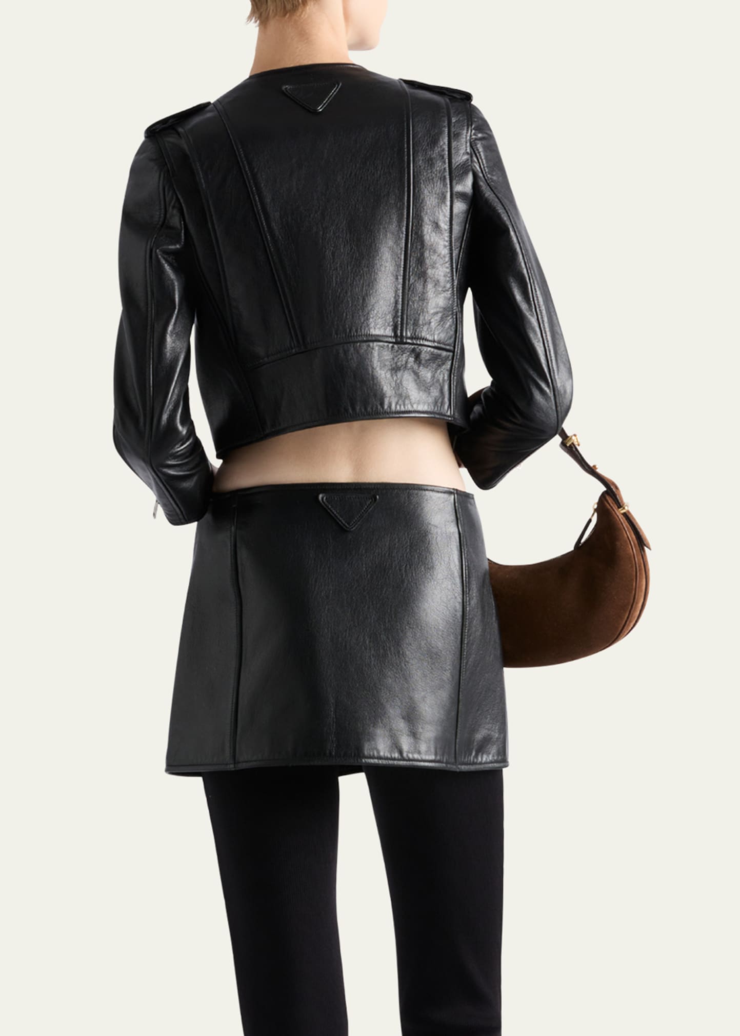 Prada Cropped Leather Jacket - Bergdorf Goodman