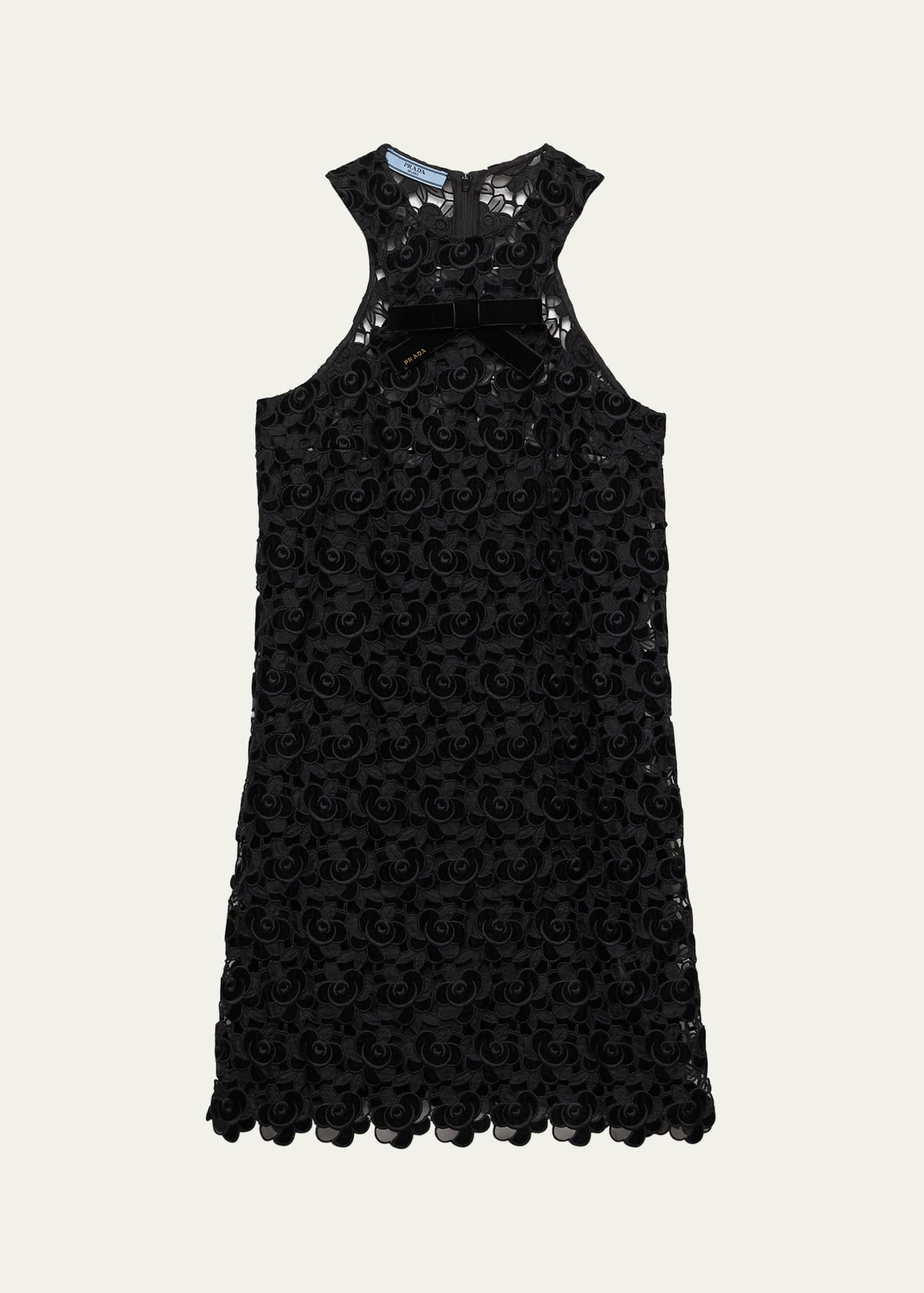 prada black lace dress Prada Women's Guipure Lace Mini Dress - Black