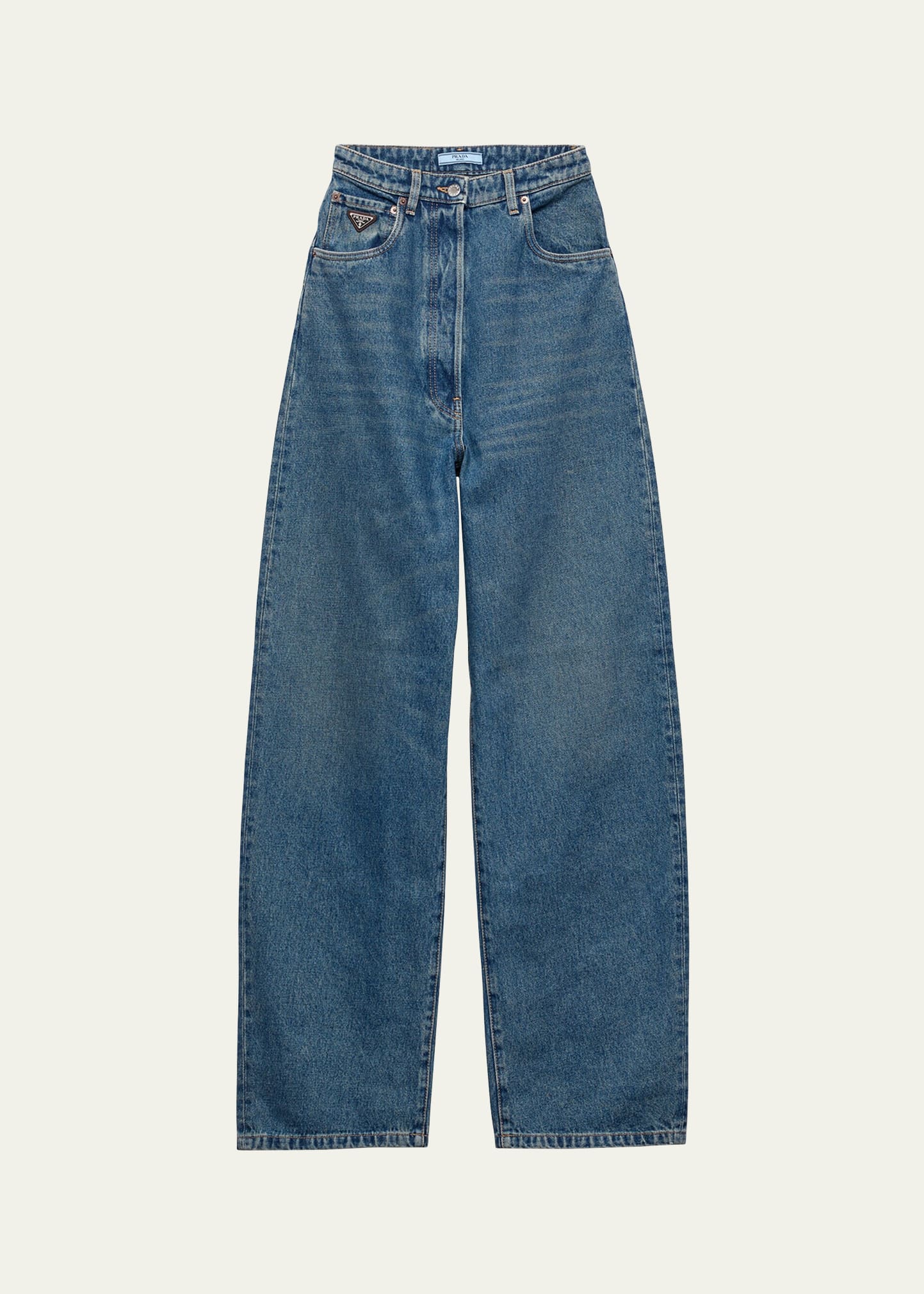 Prada High Waisted Denim Pants - Bergdorf Goodman