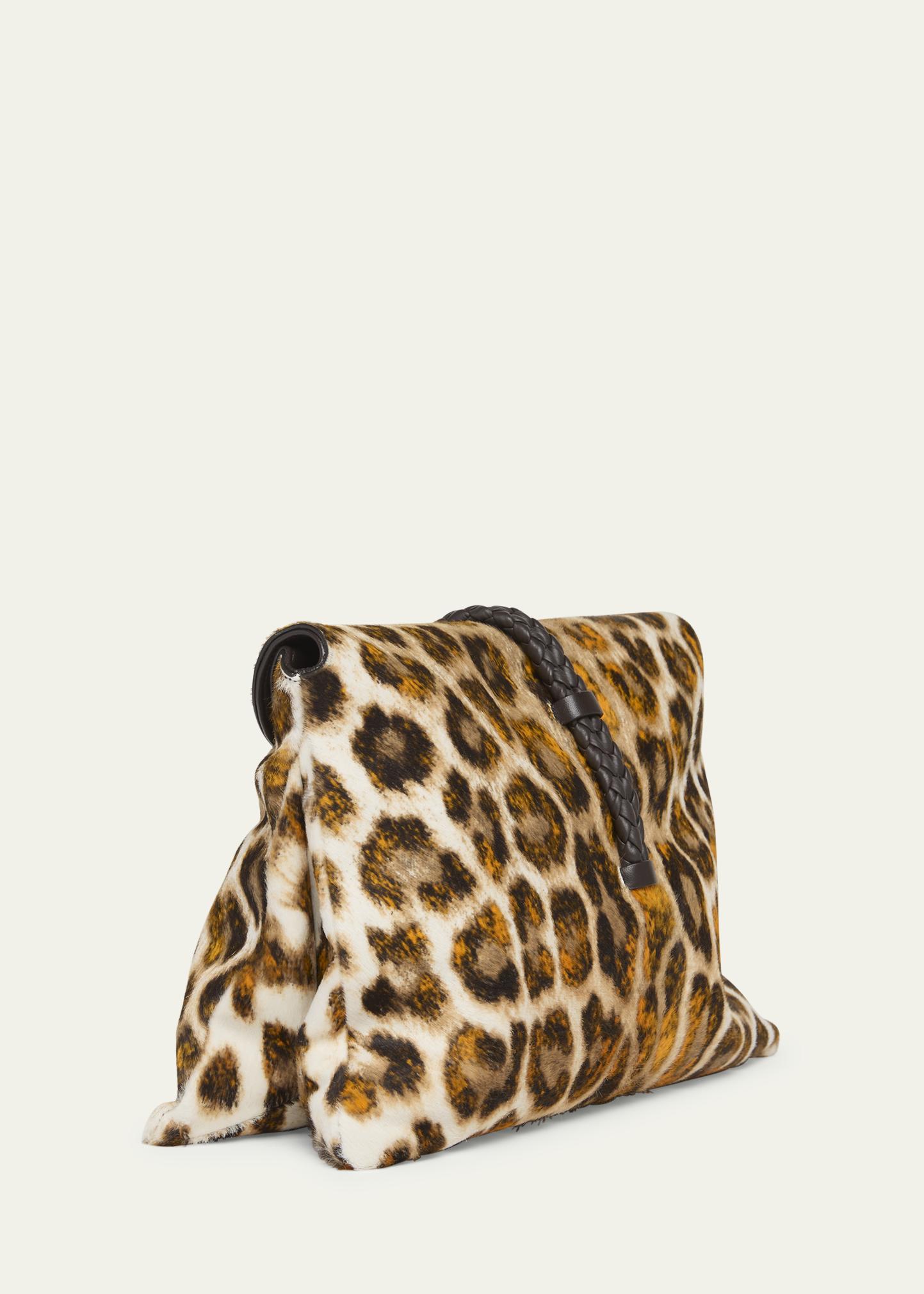 Bottega Veneta Medium Liberta Jaguar Calf Hair Crossbody Bag