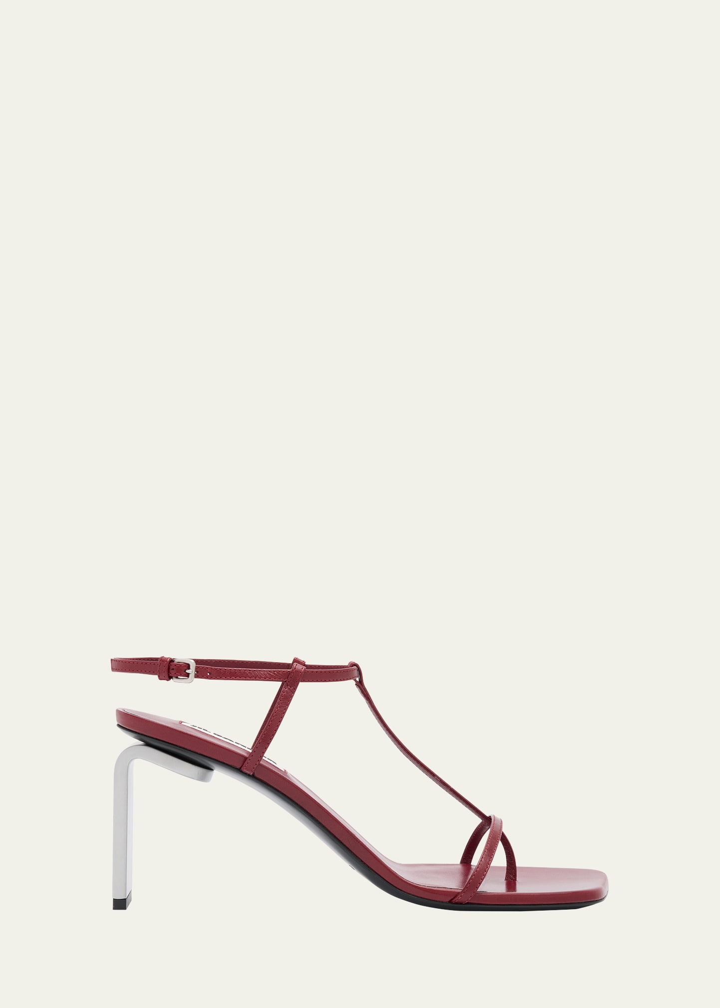 Jil Sander Leather T-Strap Sandals - Bergdorf Goodman
