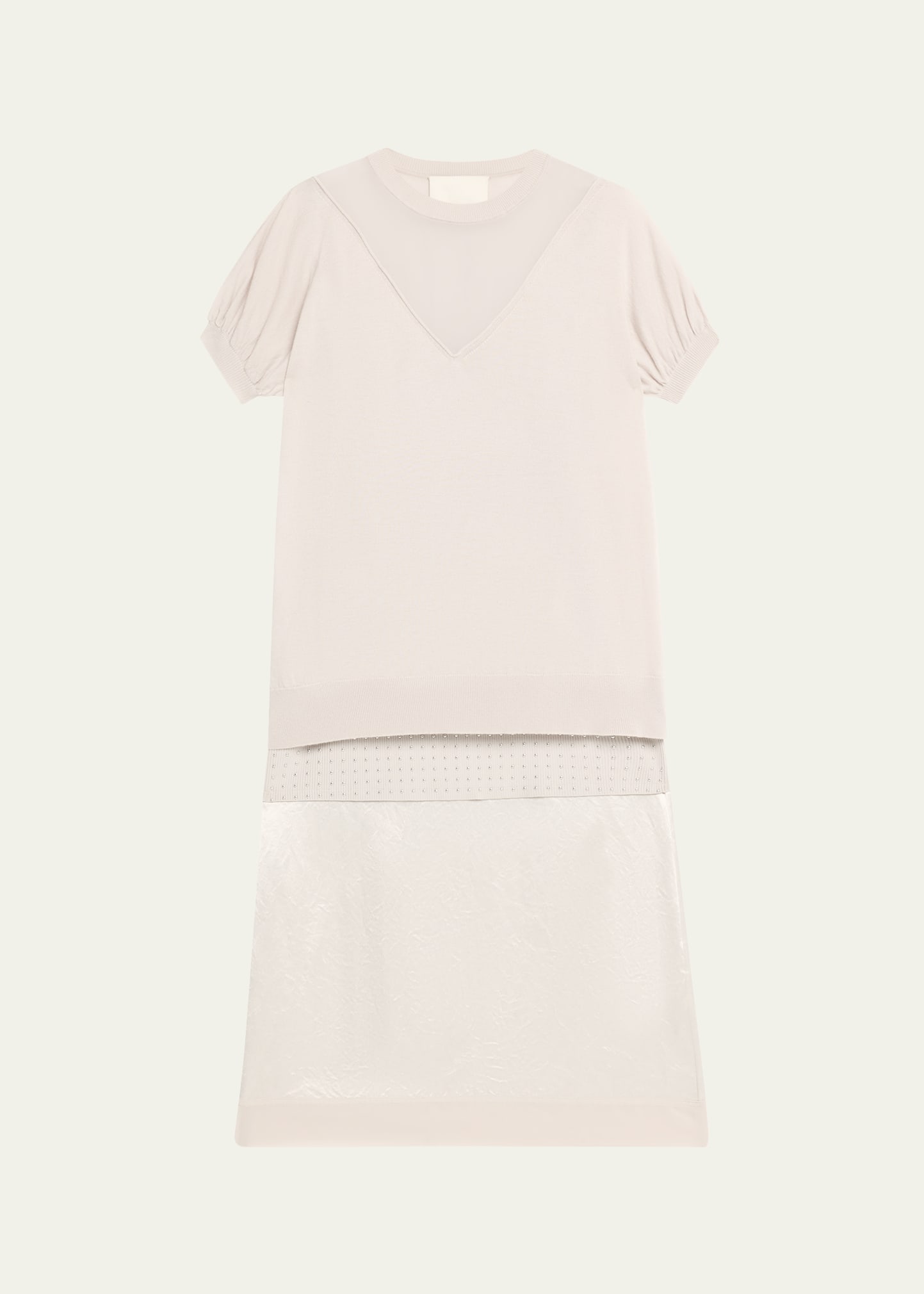 short-sleeve multi-combo midi dress