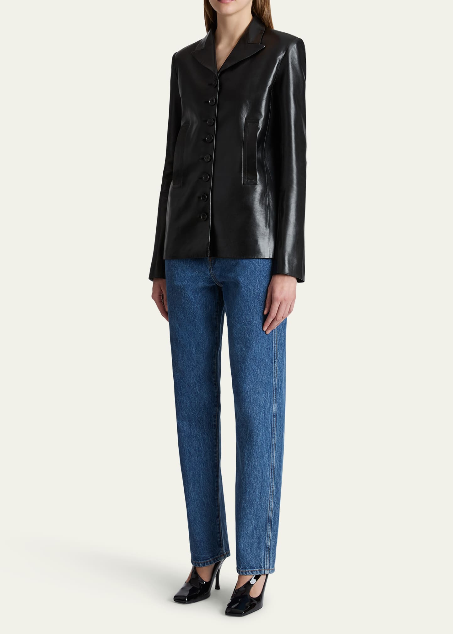 VIP【関税送料無料】希少 Khaite Corben Jeans KHAITE Corben straight-leg Jeans | Blue | FARFETCH