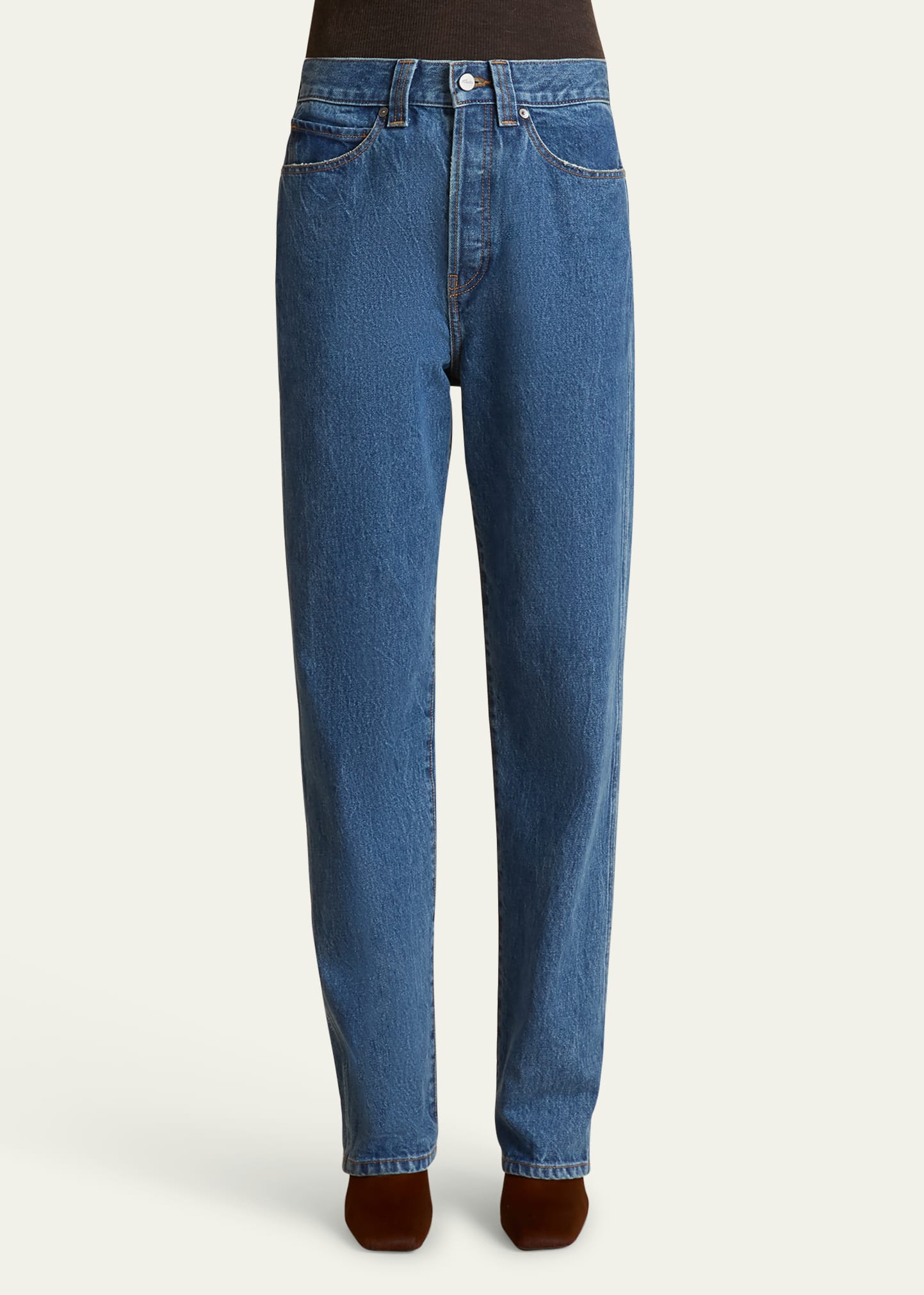 Khaite Corben Straight Leg Jeans - Bergdorf Goodman