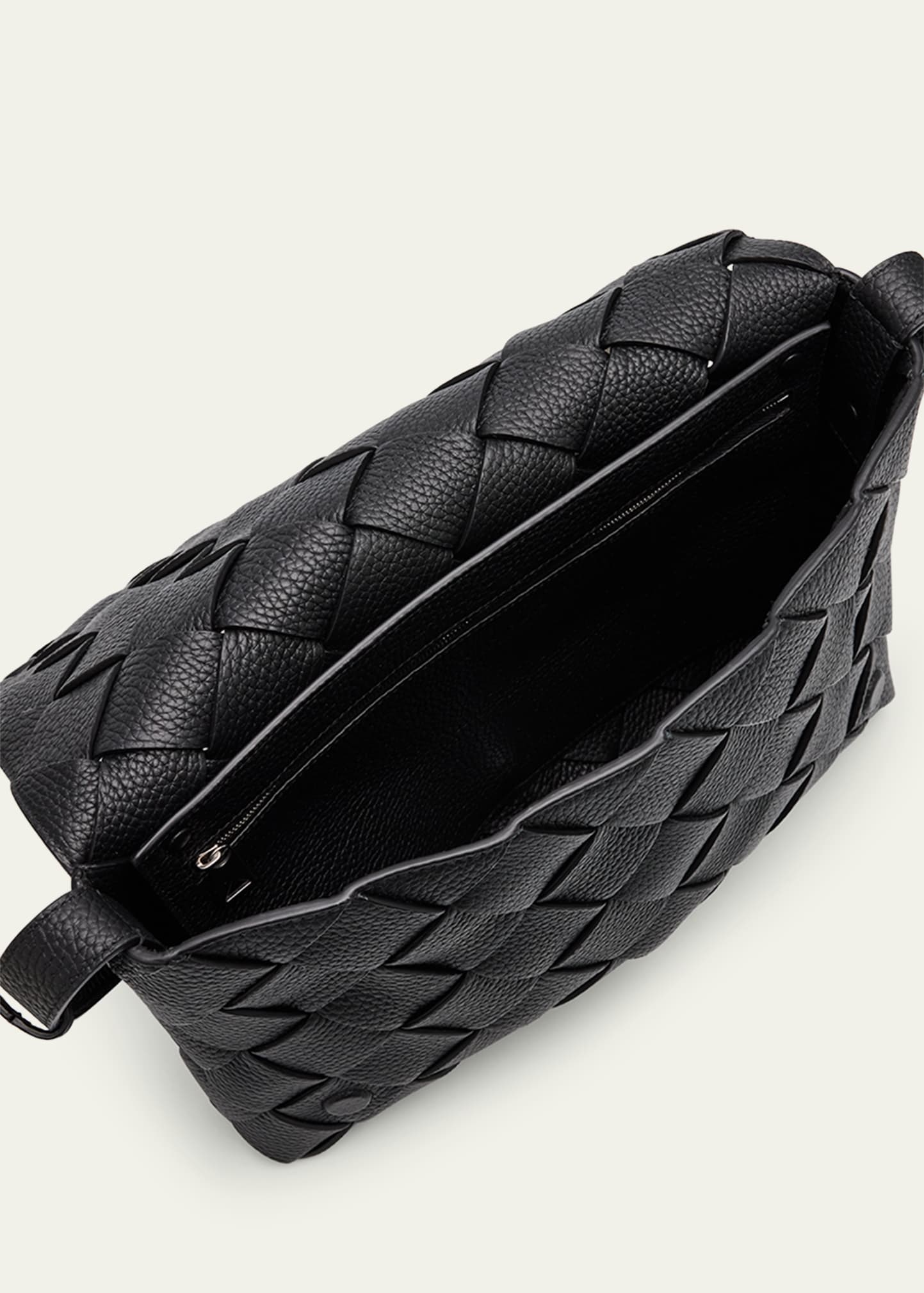 Bottega Veneta Men's Diago Large Intreccio Leather Crossbody