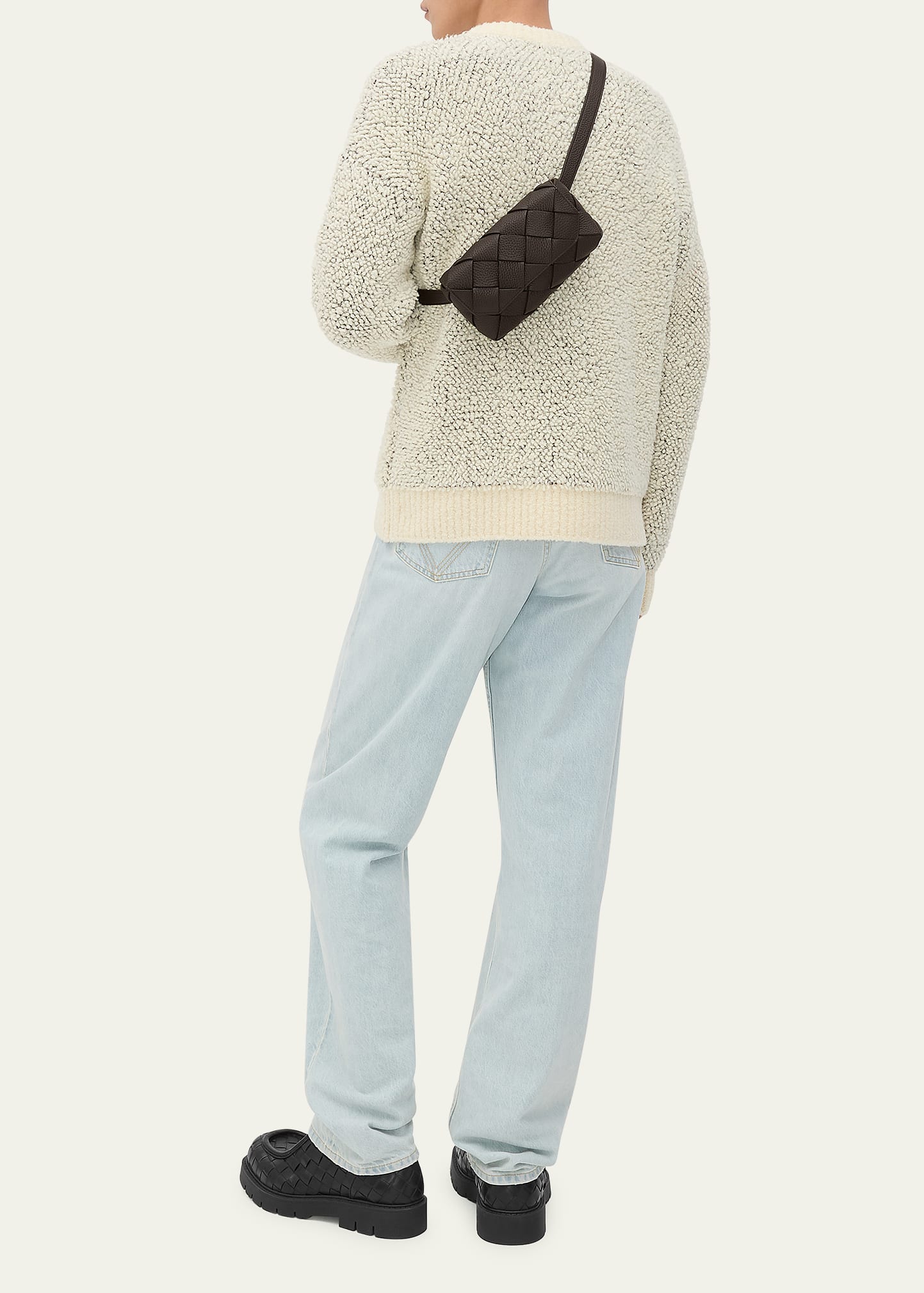 Bottega Veneta Men's Diago Intreccio Leather Belt Bag