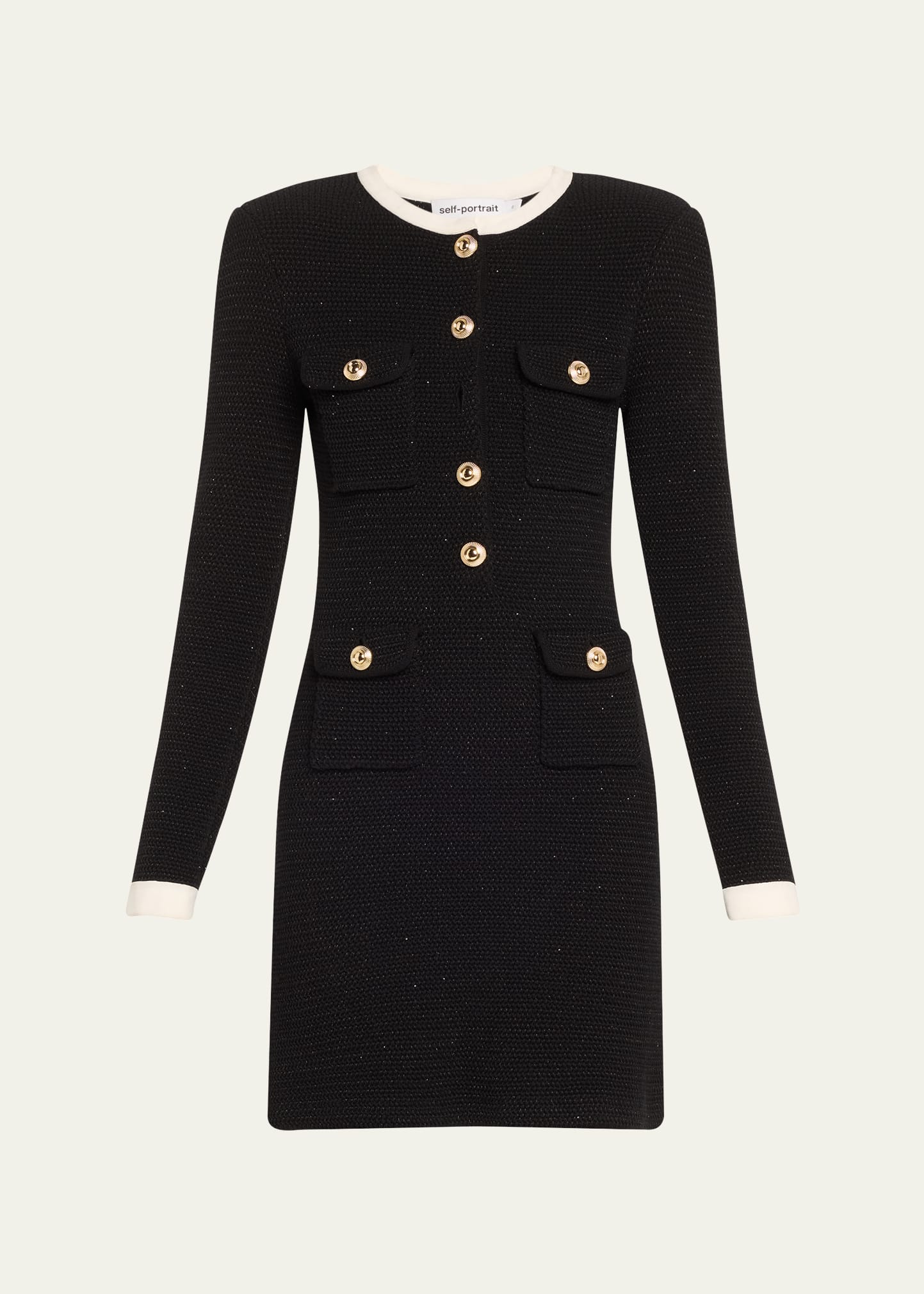 knit contrast-collar mini dress