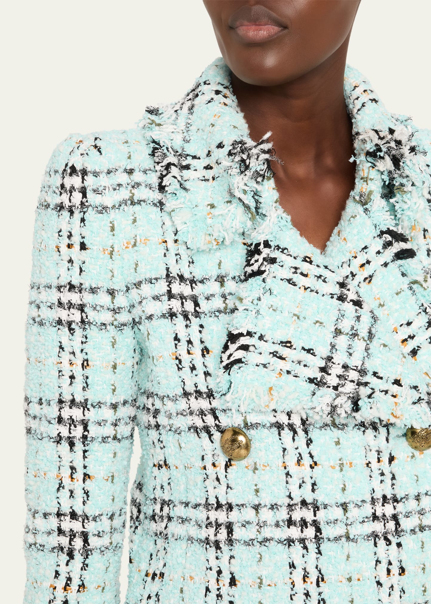 Burberry Tweed Check Double-Breasted Jacket - Bergdorf Goodman