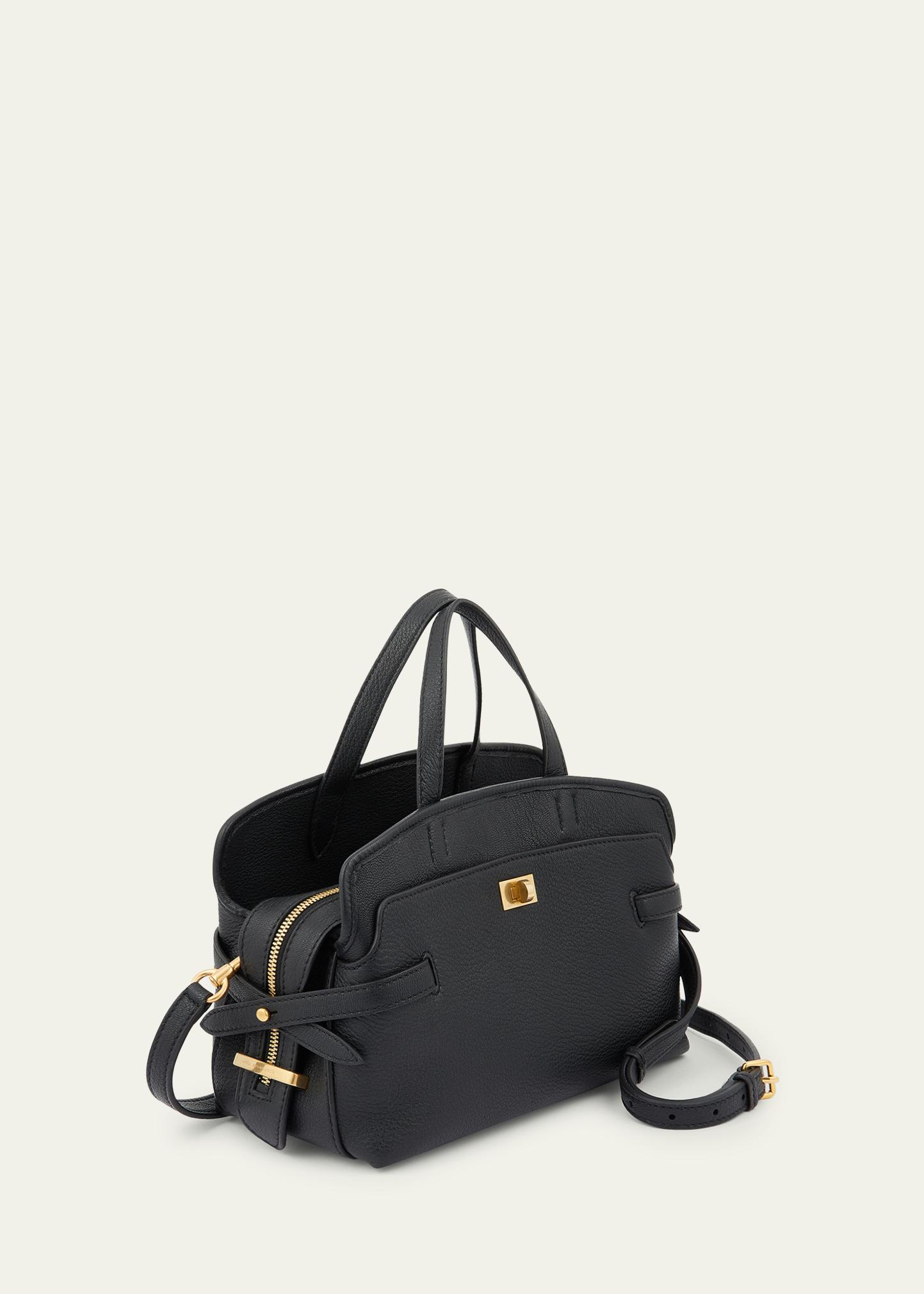 ANYA HINDMARCH Wilsonウィルソンハンドバッグ 黒 Anya Hindmarch Wilson Small Calf Leather Top-Handle Bag - Bergdorf