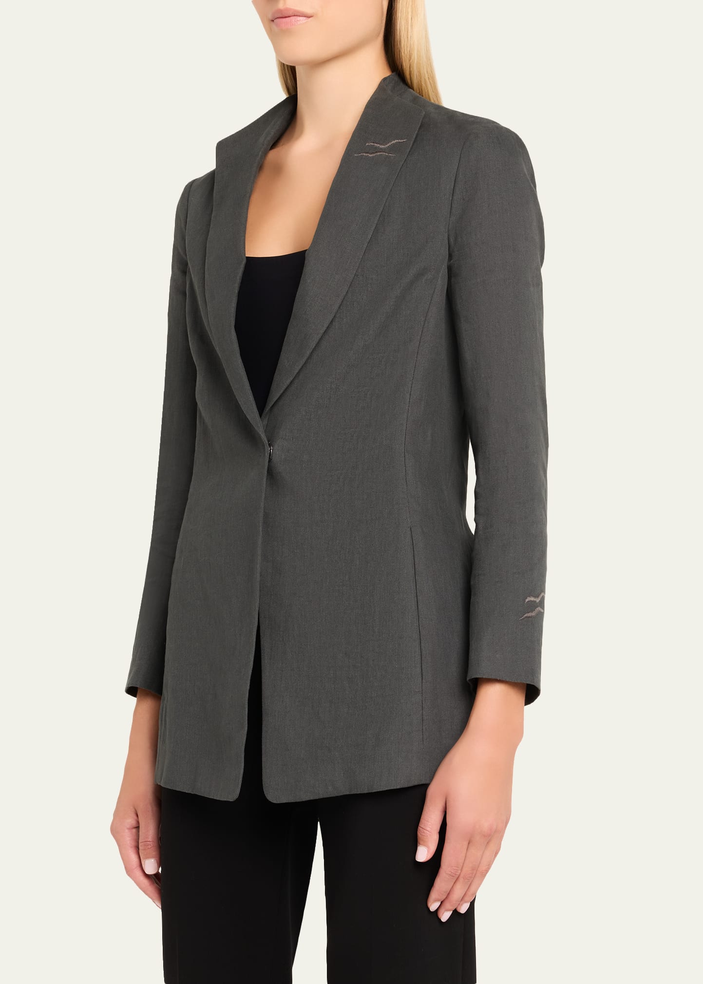 Giorgio Armani Linen Single-Breasted Blazer - Bergdorf Goodman