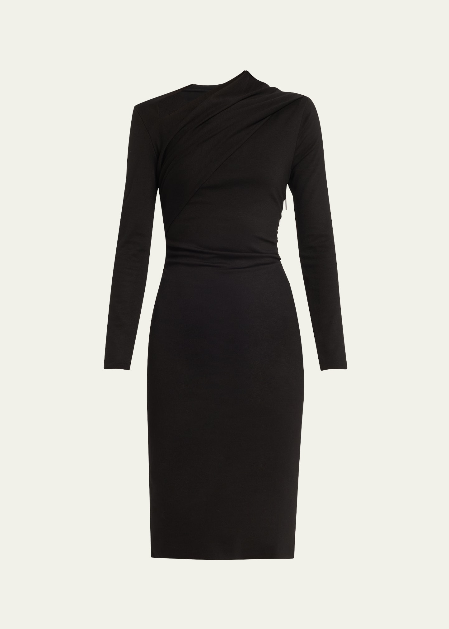 Giorgio Armani Asymmetric Long-Sleeve Jersey Dress
