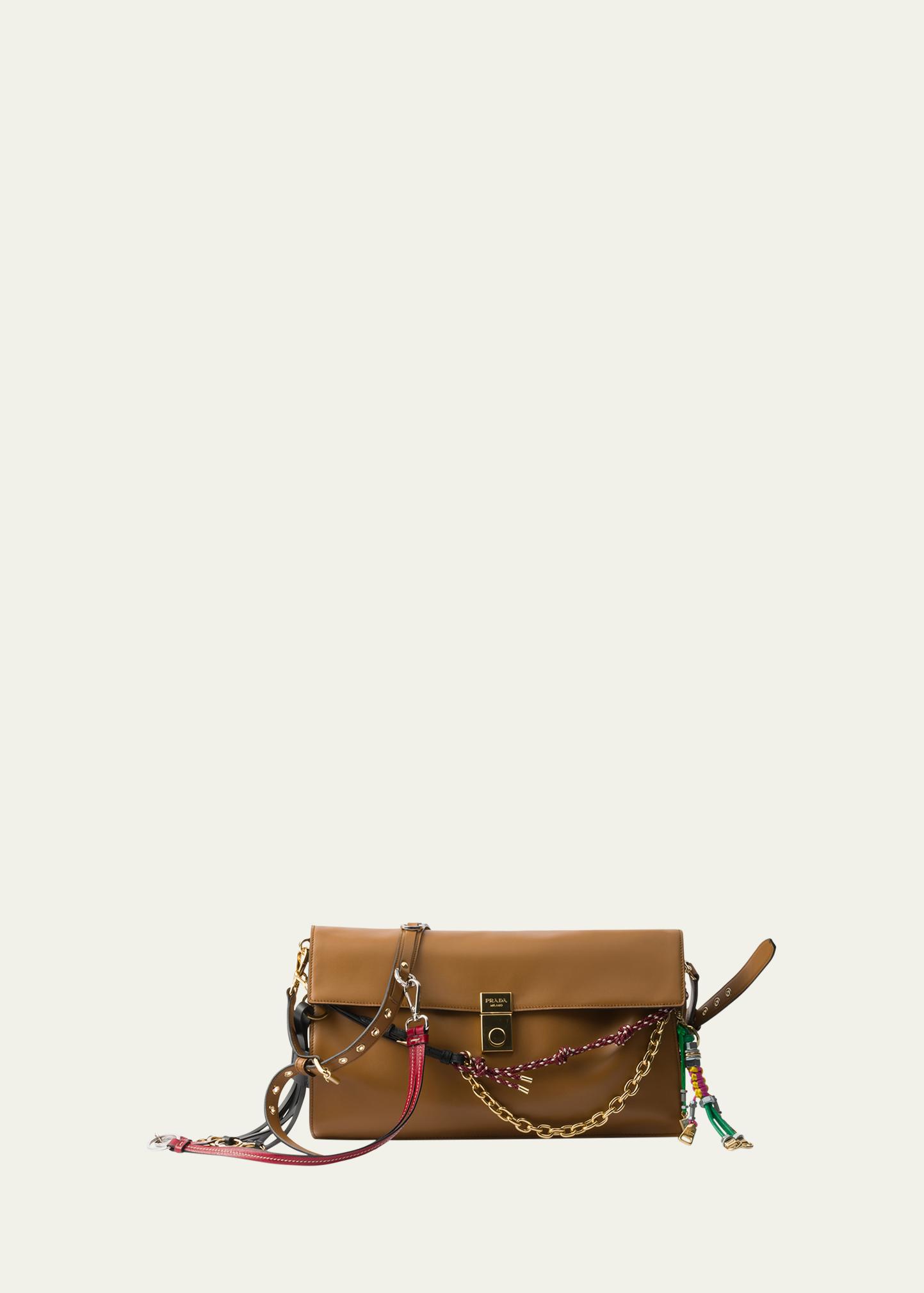 Prada Large Soft Sound Leather Shoulder Bag - Bergdorf Goodman