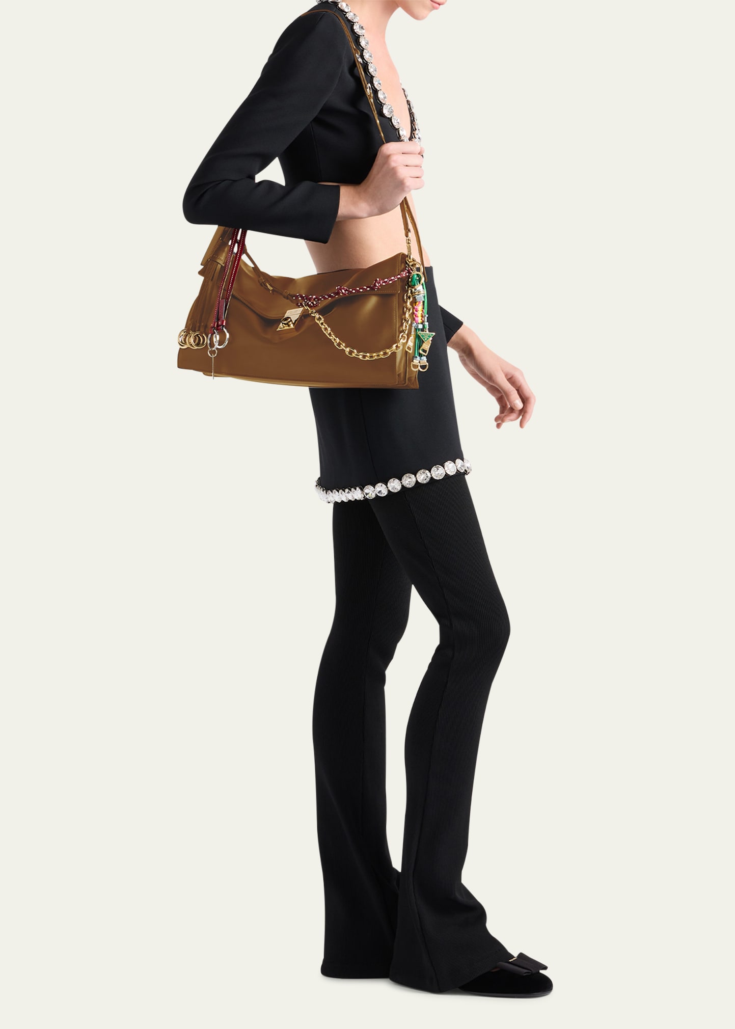 Prada Large Soft Sound Leather Shoulder Bag - Bergdorf Goodman