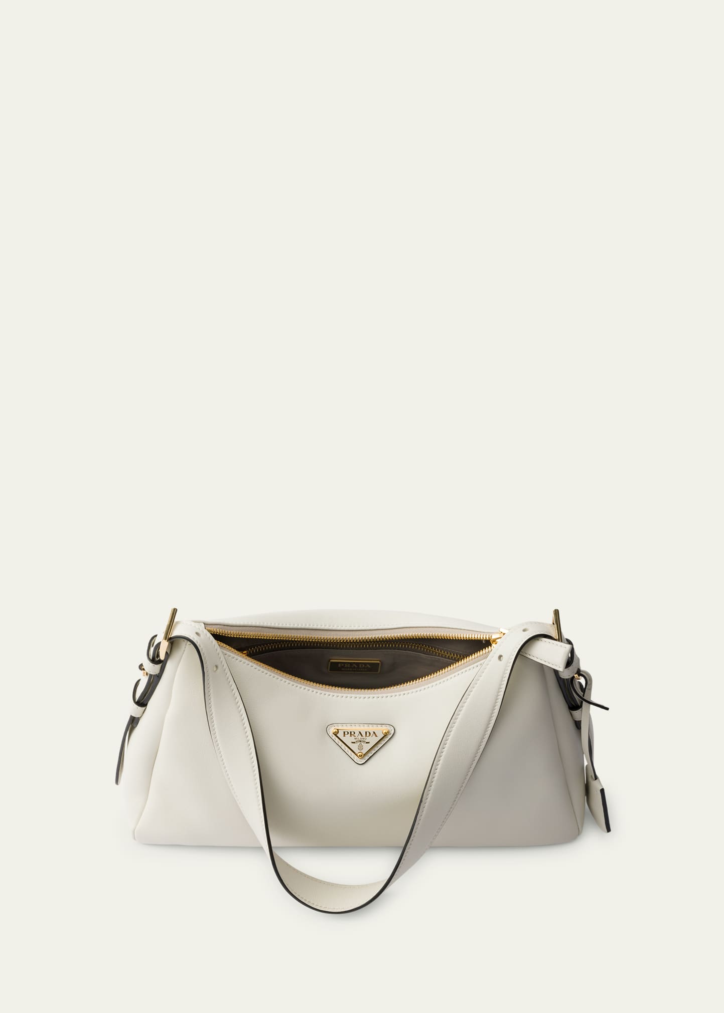 211　まゆみ Prada Medium Aimee Zip Leather Shoulder Bag - Bergdorf Goodman