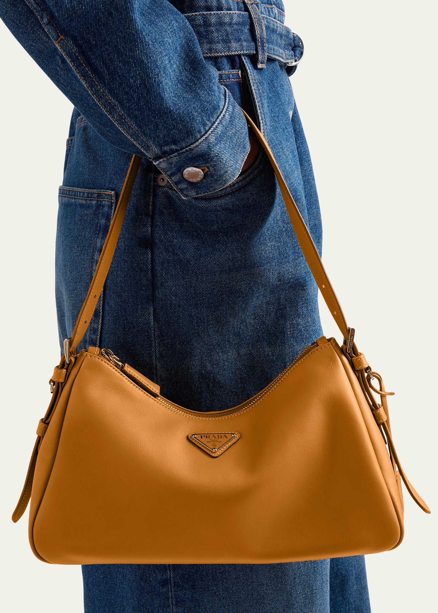 ユミコアボディ Prada Medium Aimee Zip Leather Shoulder Bag - Bergdorf Goodman