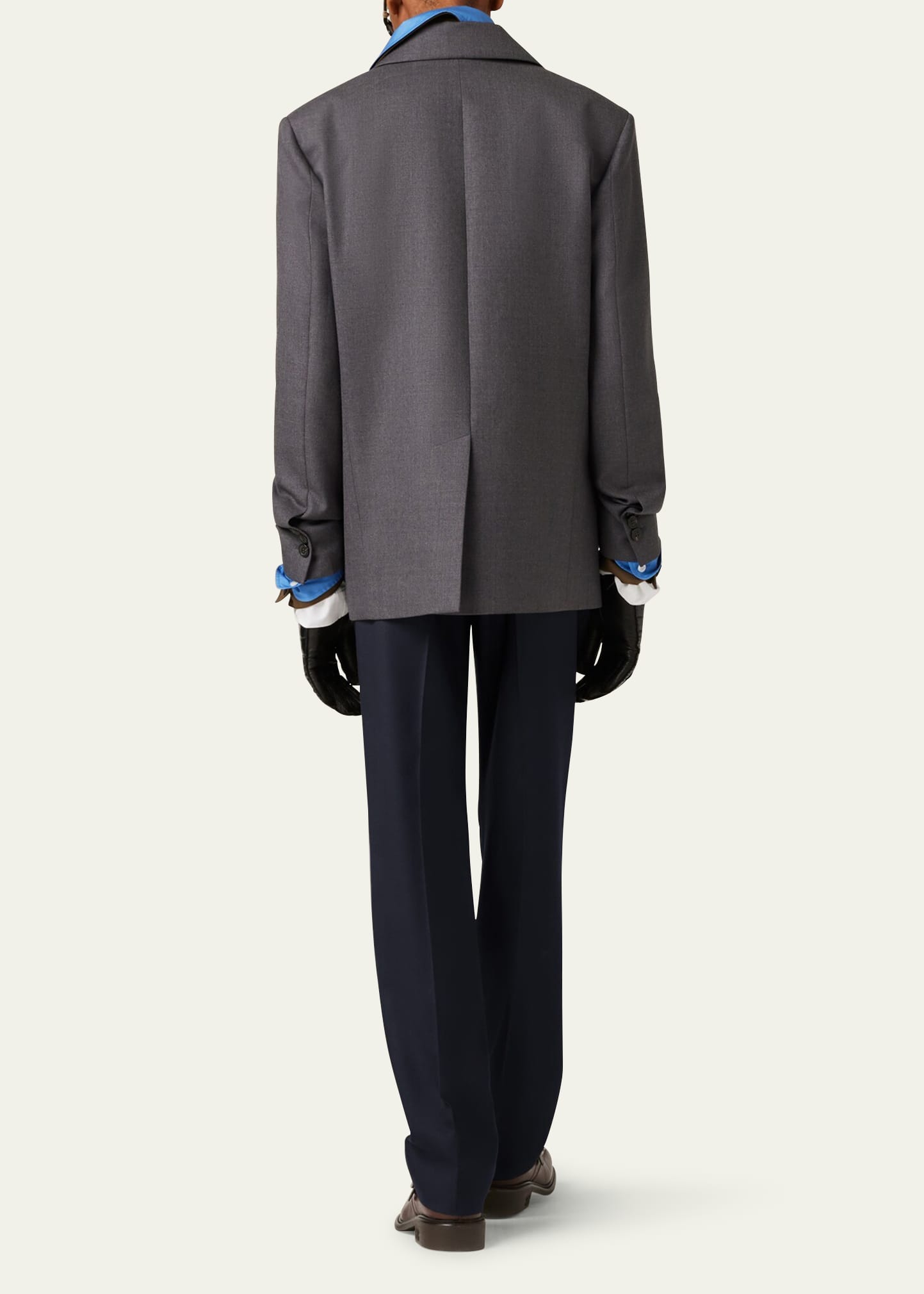 Miu Miu Logo Embroidered Oversized Wool Blazer Jacket - Bergdorf