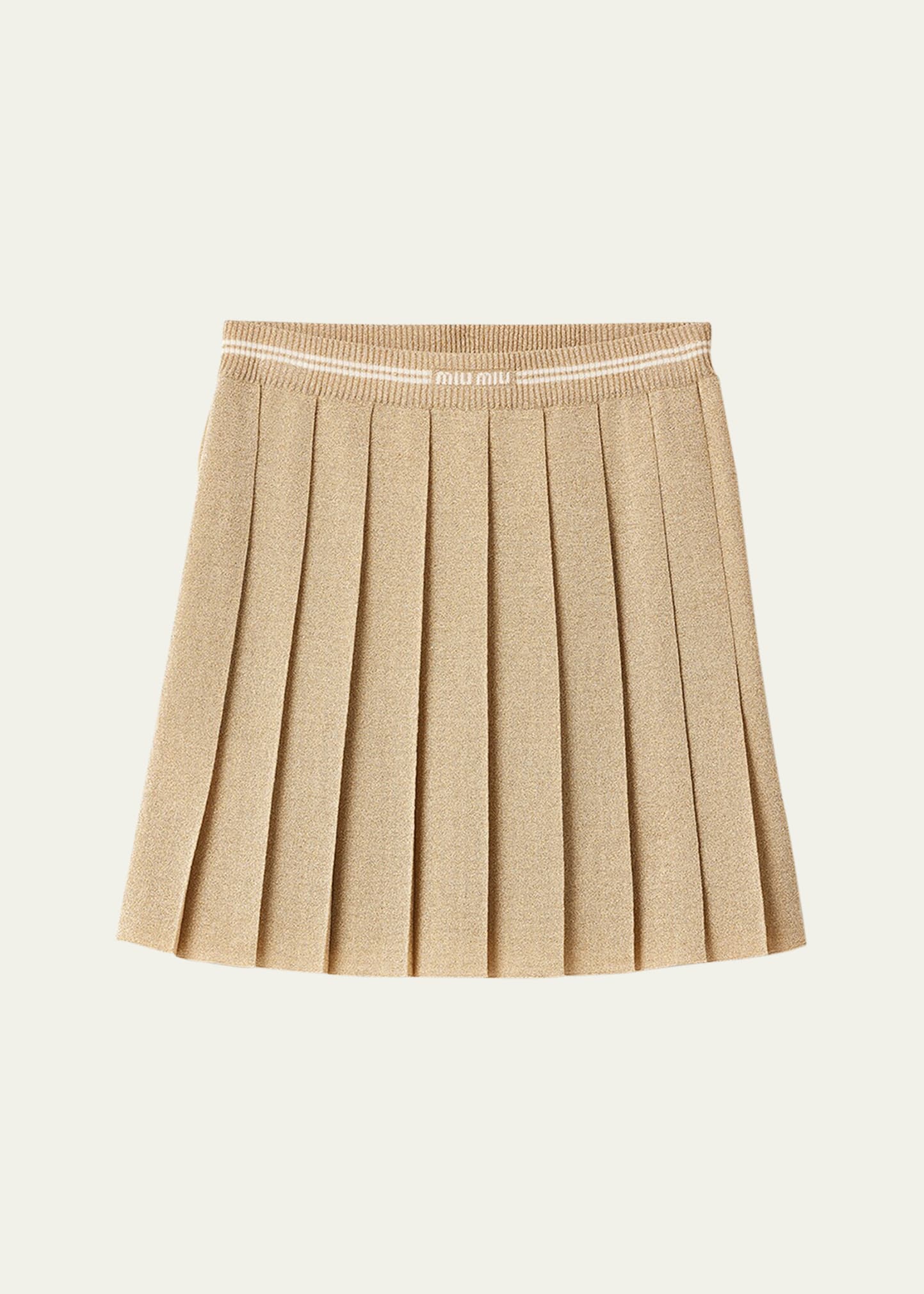 Miu Miu Metallic Pleated Mini Skirt - Bergdorf Goodman