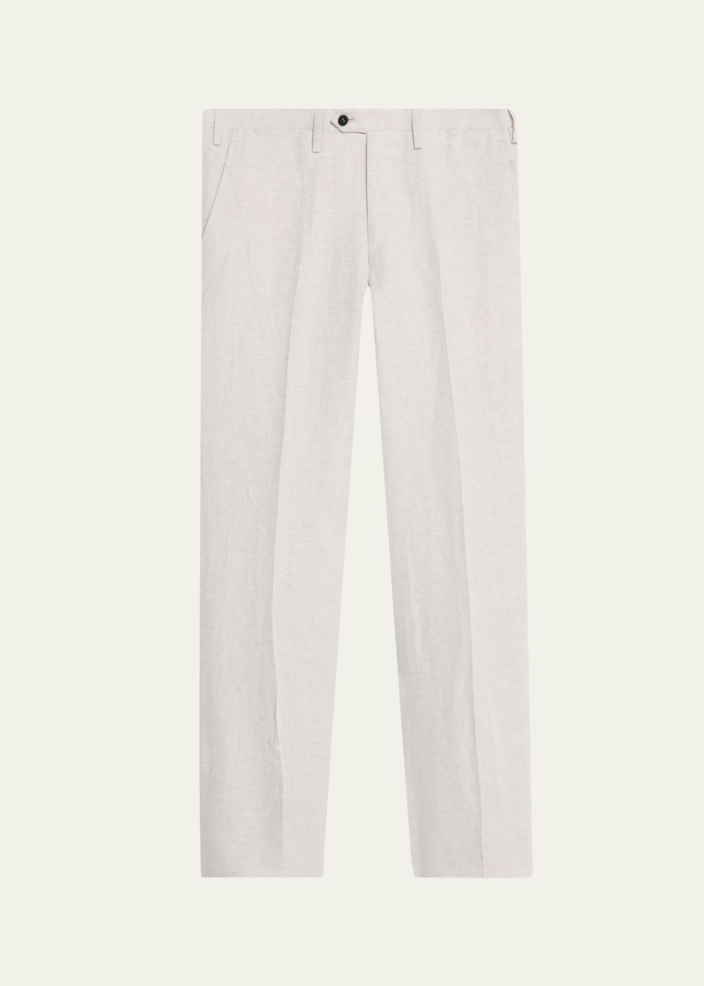 Kiton Men's Twill Flat-Front Pants