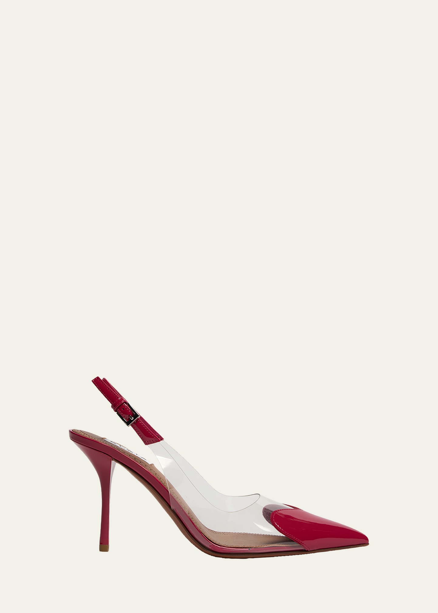 ALAIA Coeur Clear Patent Heart-Toe Slingback Pumps - Bergdorf Goodman