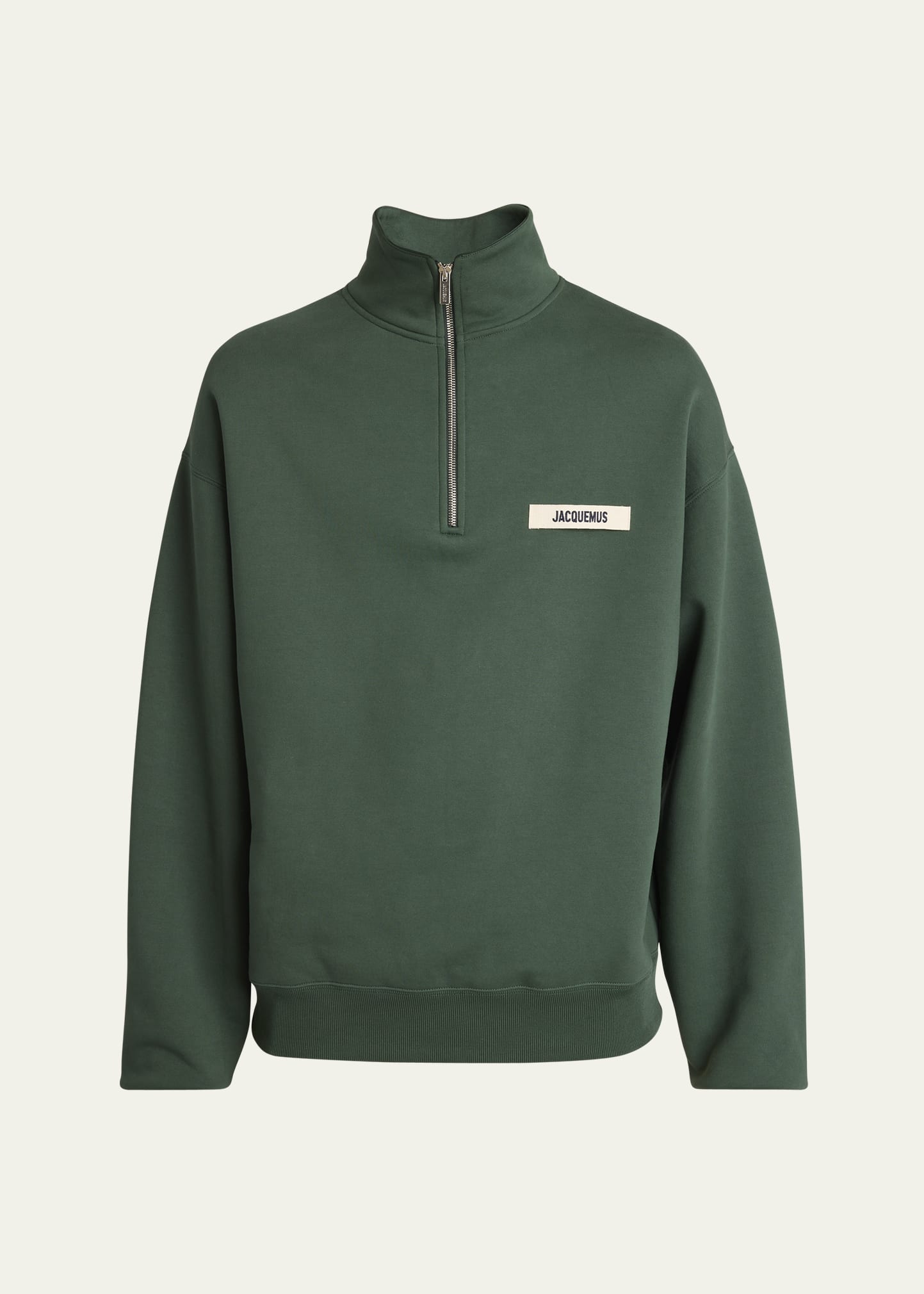 Jacquemus Men's La Camionneur Grosgrain Logo Quarter-Zip