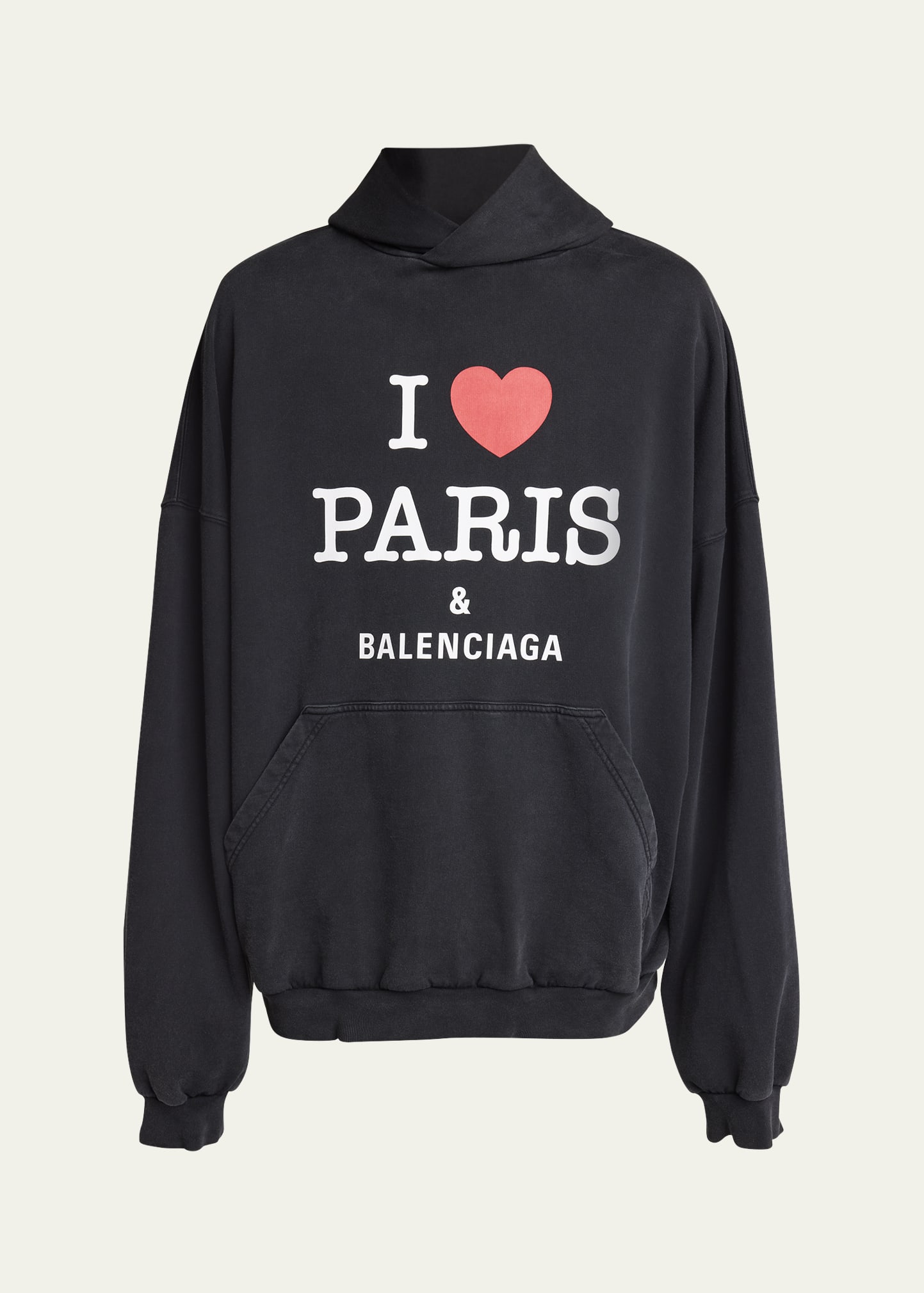 BALENCIAGA I Love Paris & Balenciaga フーディー Balenciaga Men's I Love Paris Oversized Terry Hoodie