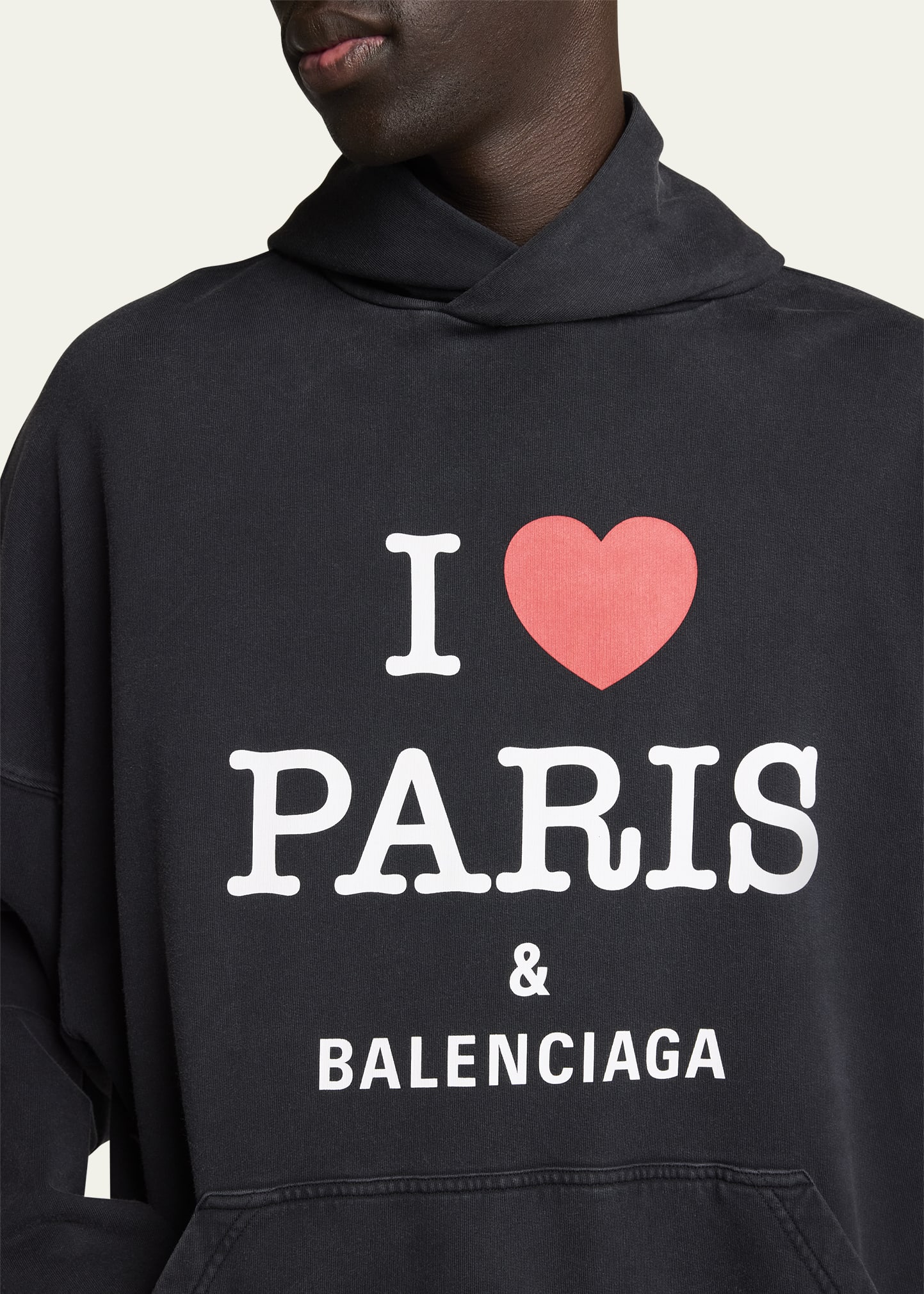 Balenciaga Men's I Love Paris Oversized Terry Hoodie