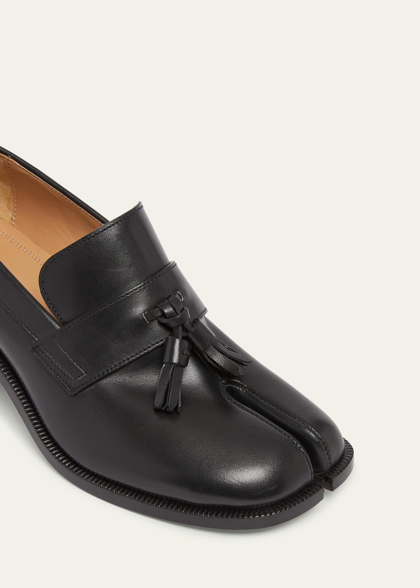 Maison Margiela Tabi-Toe Leather Tassel Block-Heel Loafers