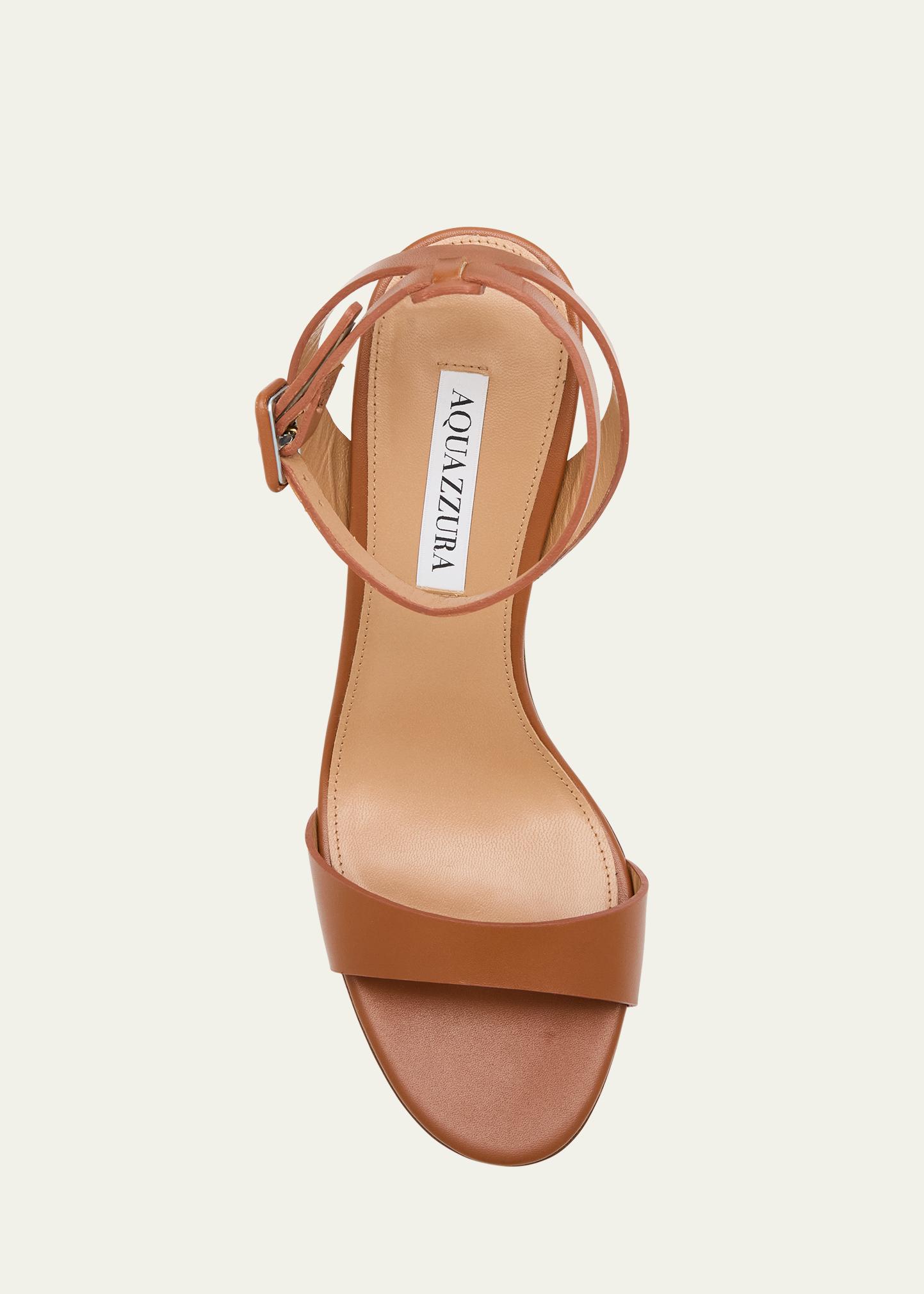 Aquazzura Sunseeker Leather Ankle-Strap Sandals - Bergdorf Goodman