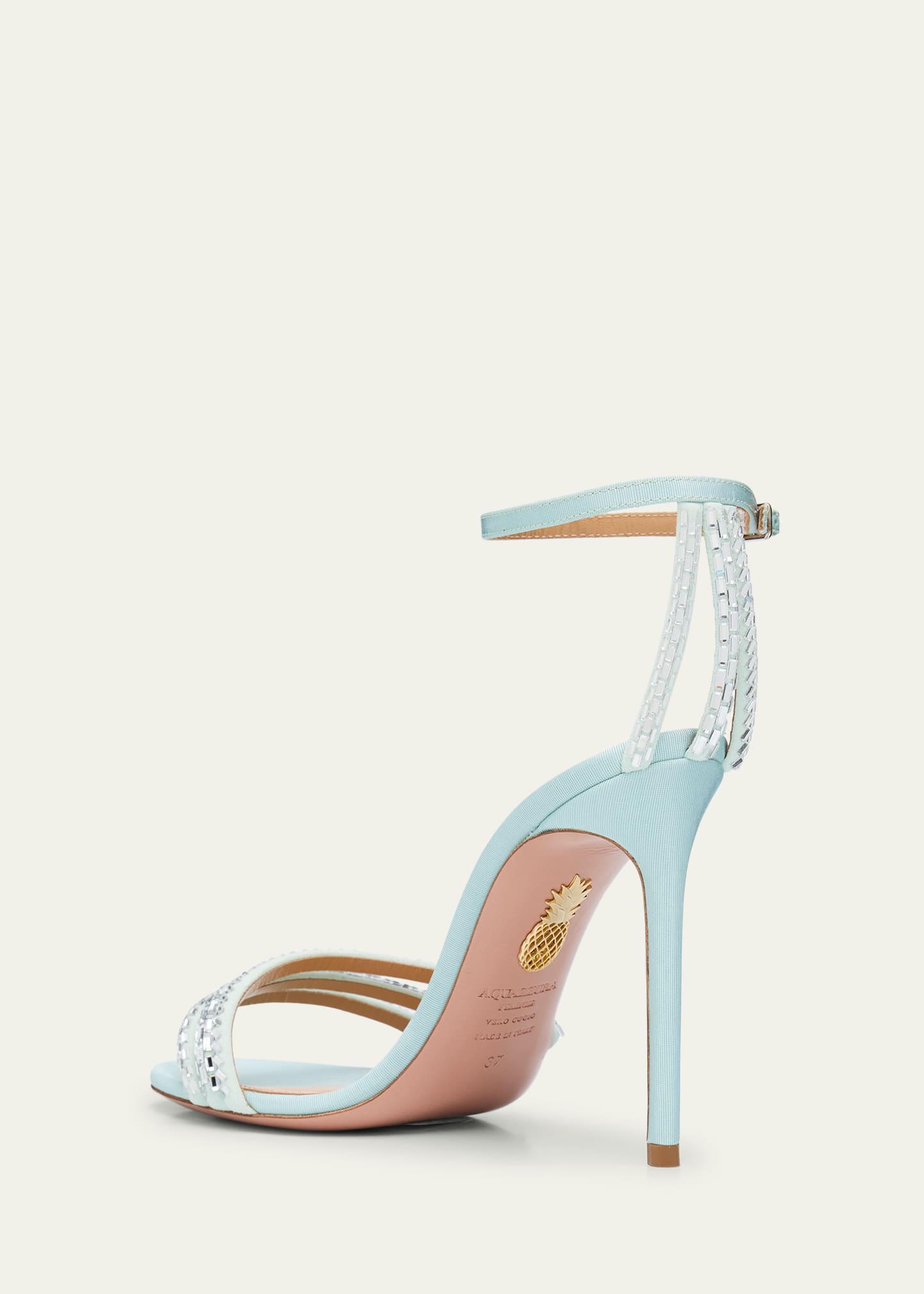 Aquazzura Milagros Crystal-Beaded Stiletto Sandals