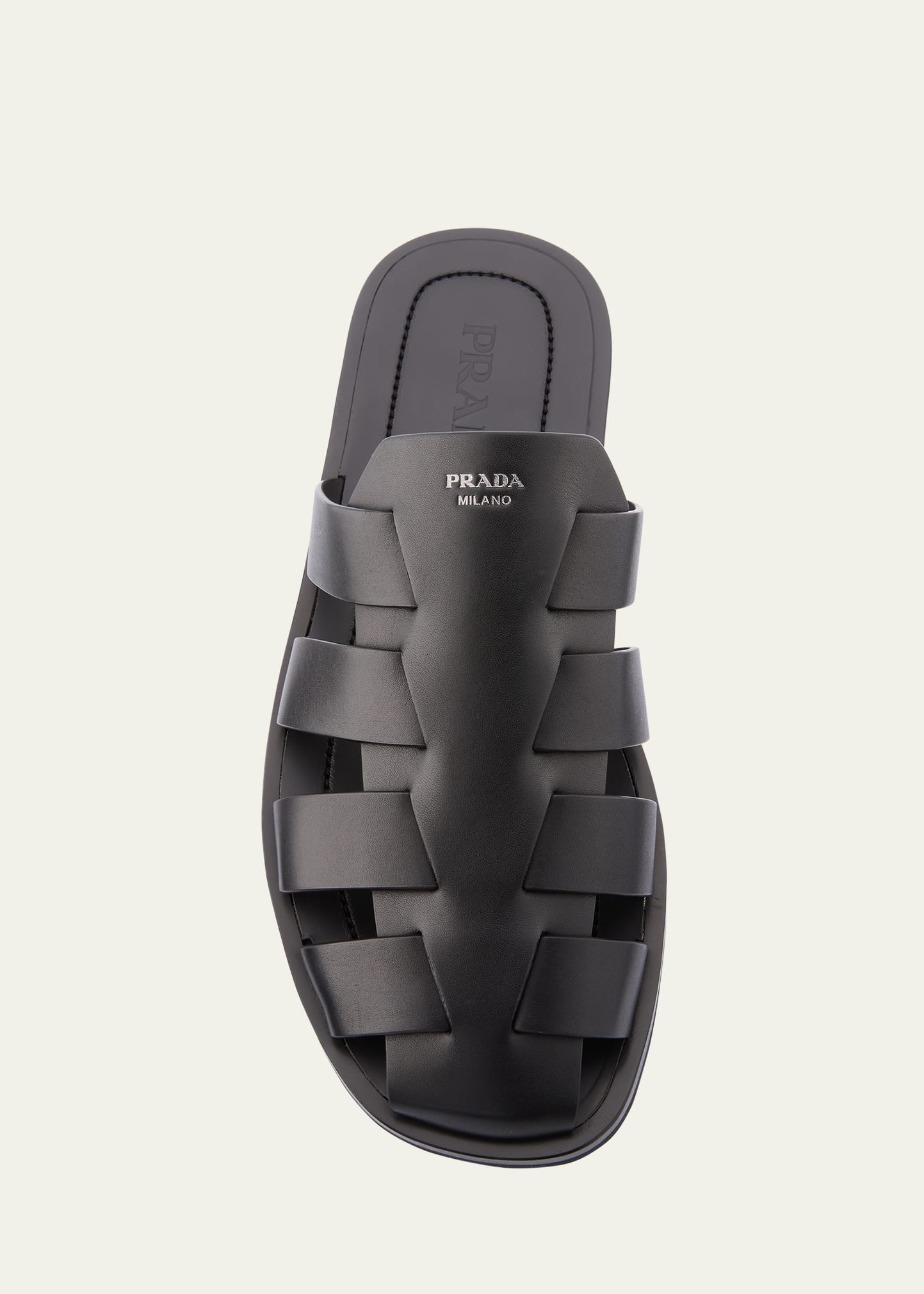 【PRADA】Fisherman's Leather Heel Shoe Prada Calf Leather Fisherman Sandals | Neiman Marcus