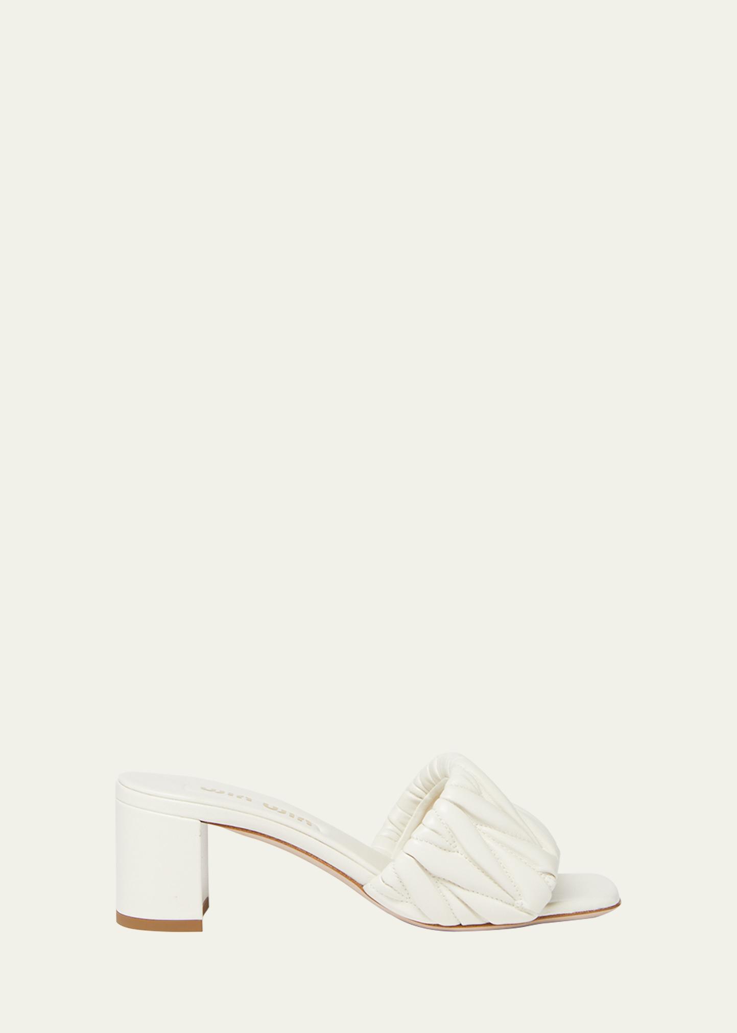 Miu Miu Quilted Leather Mule Sandals - Bergdorf Goodman
