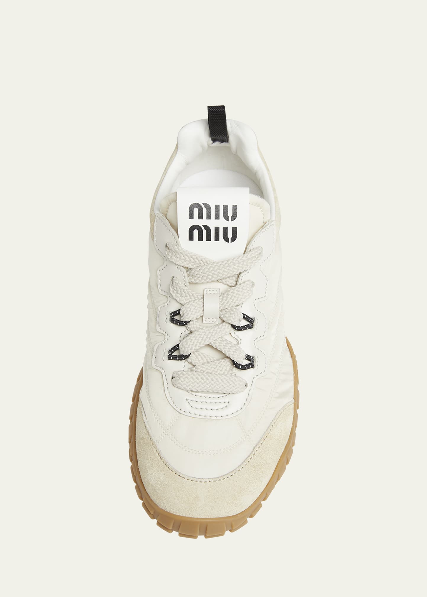 Miu Miu Miu Bleached leather sneakers for Women - White in