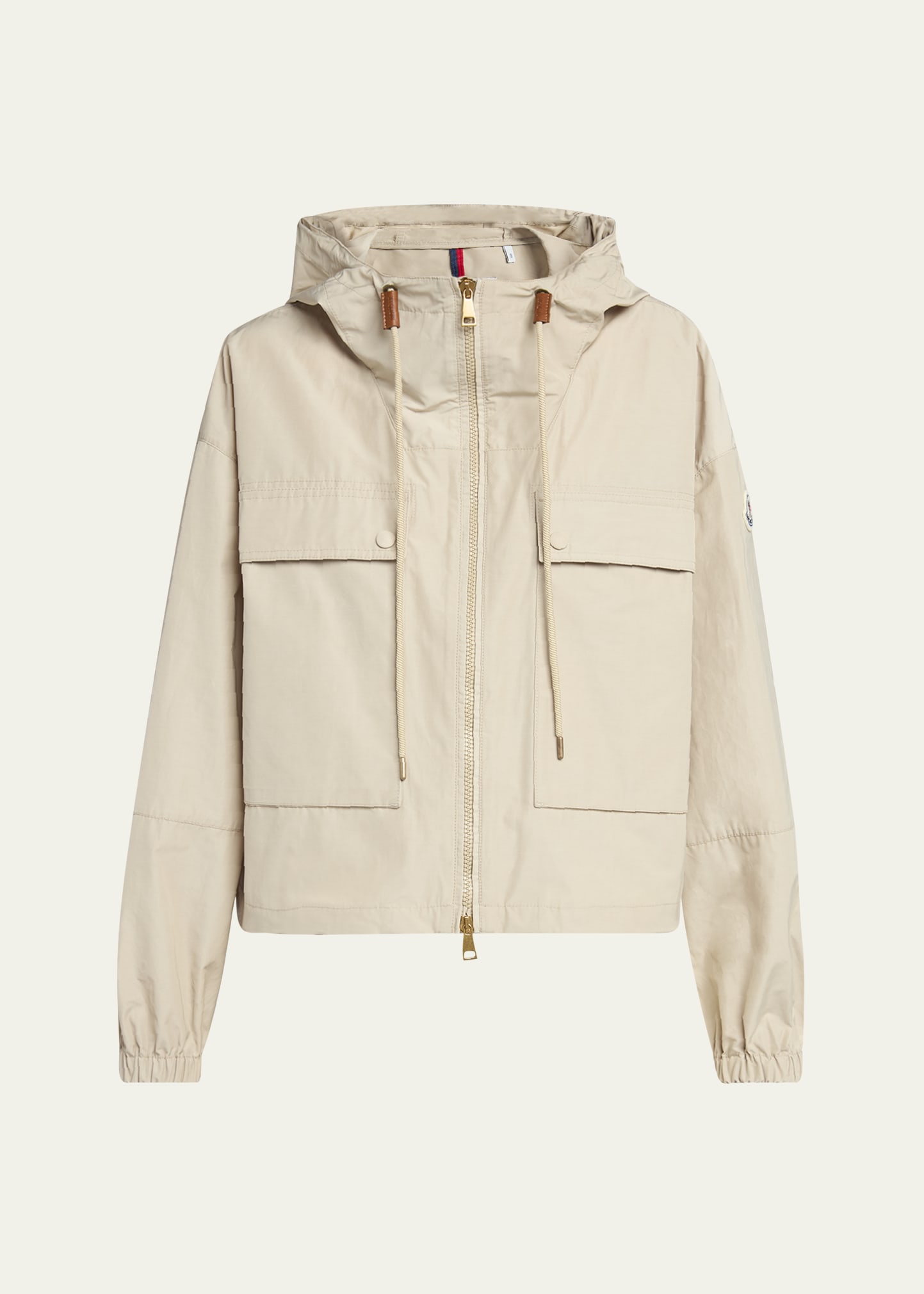 MONCLER Sauvan ポプリン パーカー ショート丈 Beige 関税送料込 Moncler Sauvan Short Parka - Bergdorf Goodman